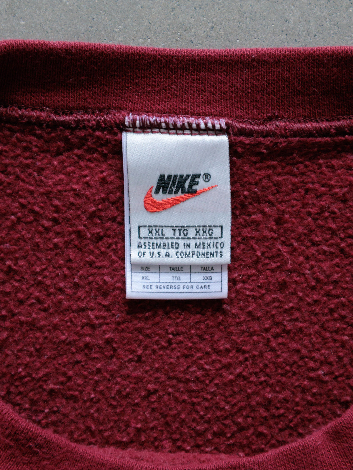 Vintage 90s Maroon Nike Sweatshirt (2XL)
