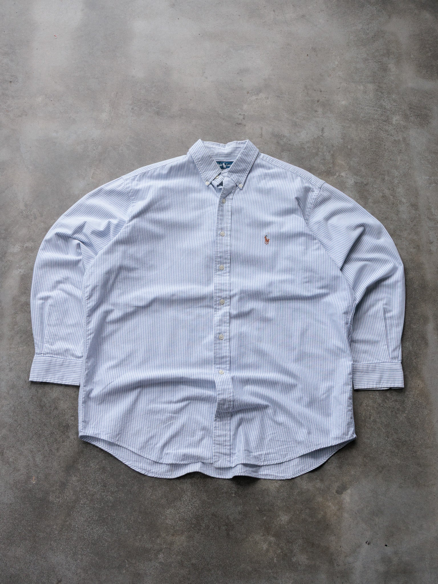 Vintage 00s Blue Striped Ralph Lauren Shirt (L)