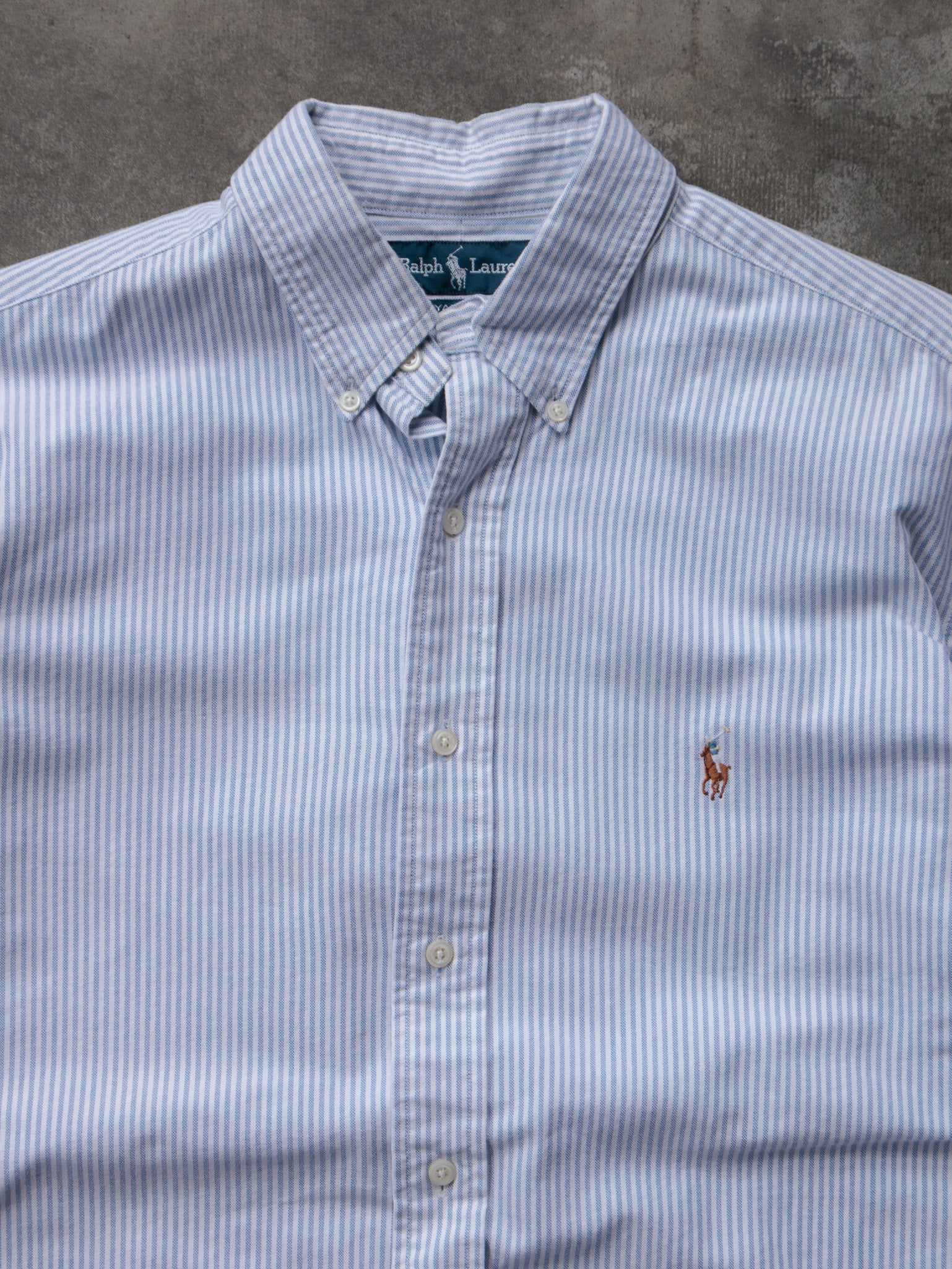Vintage 00s Blue Striped Ralph Lauren Shirt (L)