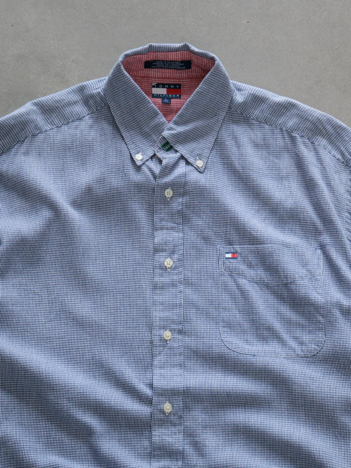 Vintage 00s Blue Gingham Tommy Hilfiger Shirt (L)