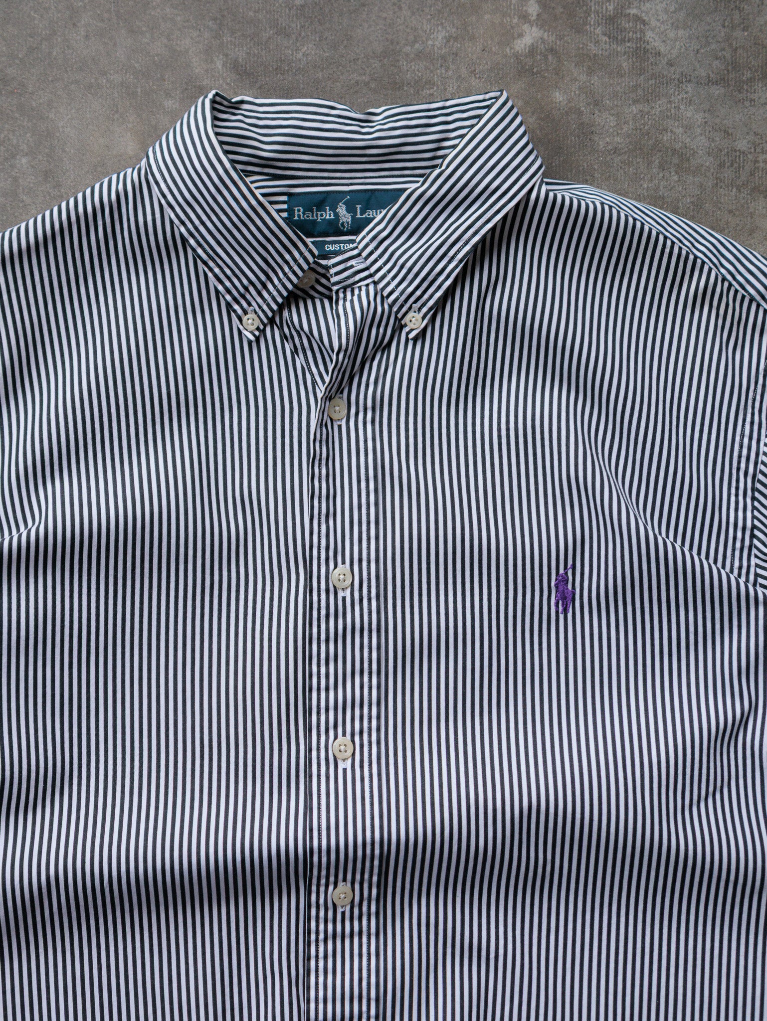 Vintage 00s Black Striped Ralph Lauren Shirt (XL)