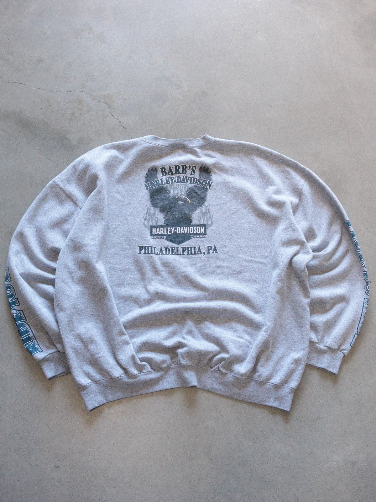 Vintage Grey Harley-Davidson Philadelphia Pennsylvania Sweatshirt (2XL)