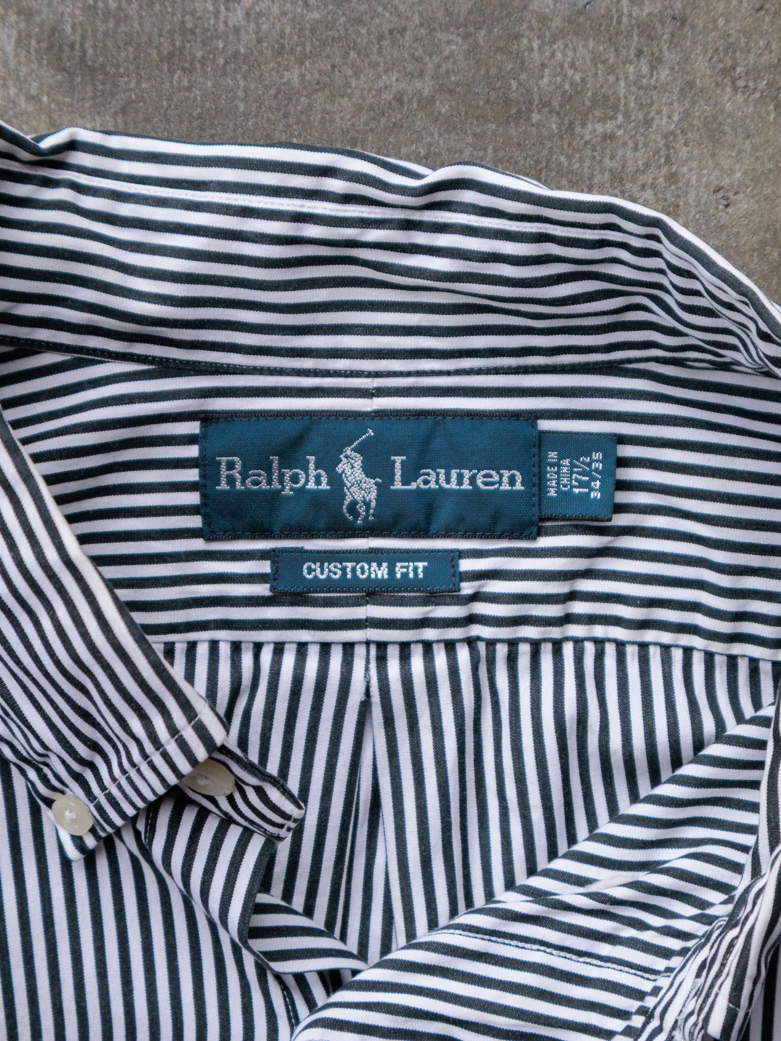 Vintage 00s Black Striped Ralph Lauren Shirt (XL)