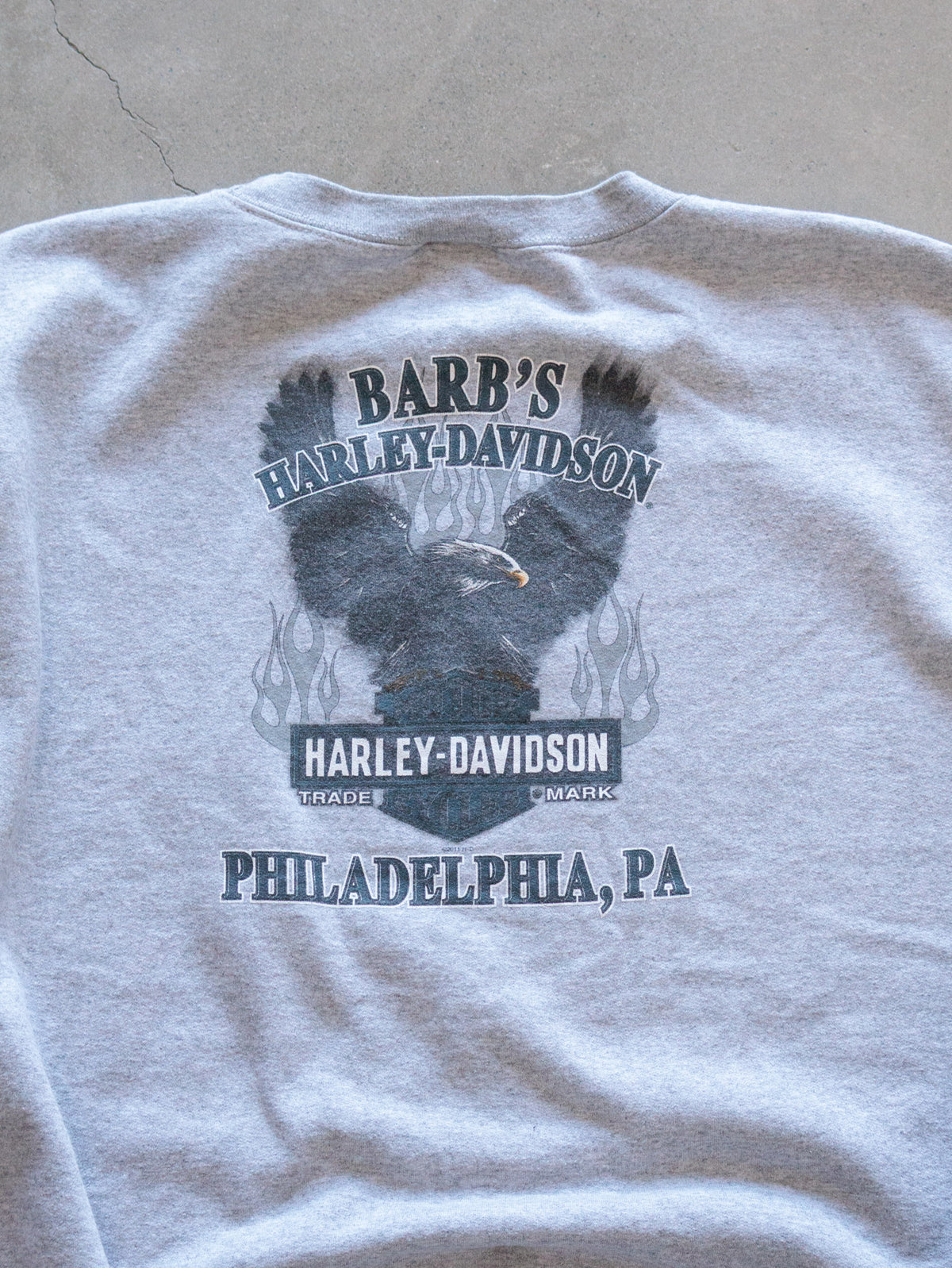 Vintage Grey Harley-Davidson Philadelphia Pennsylvania Sweatshirt (2XL)