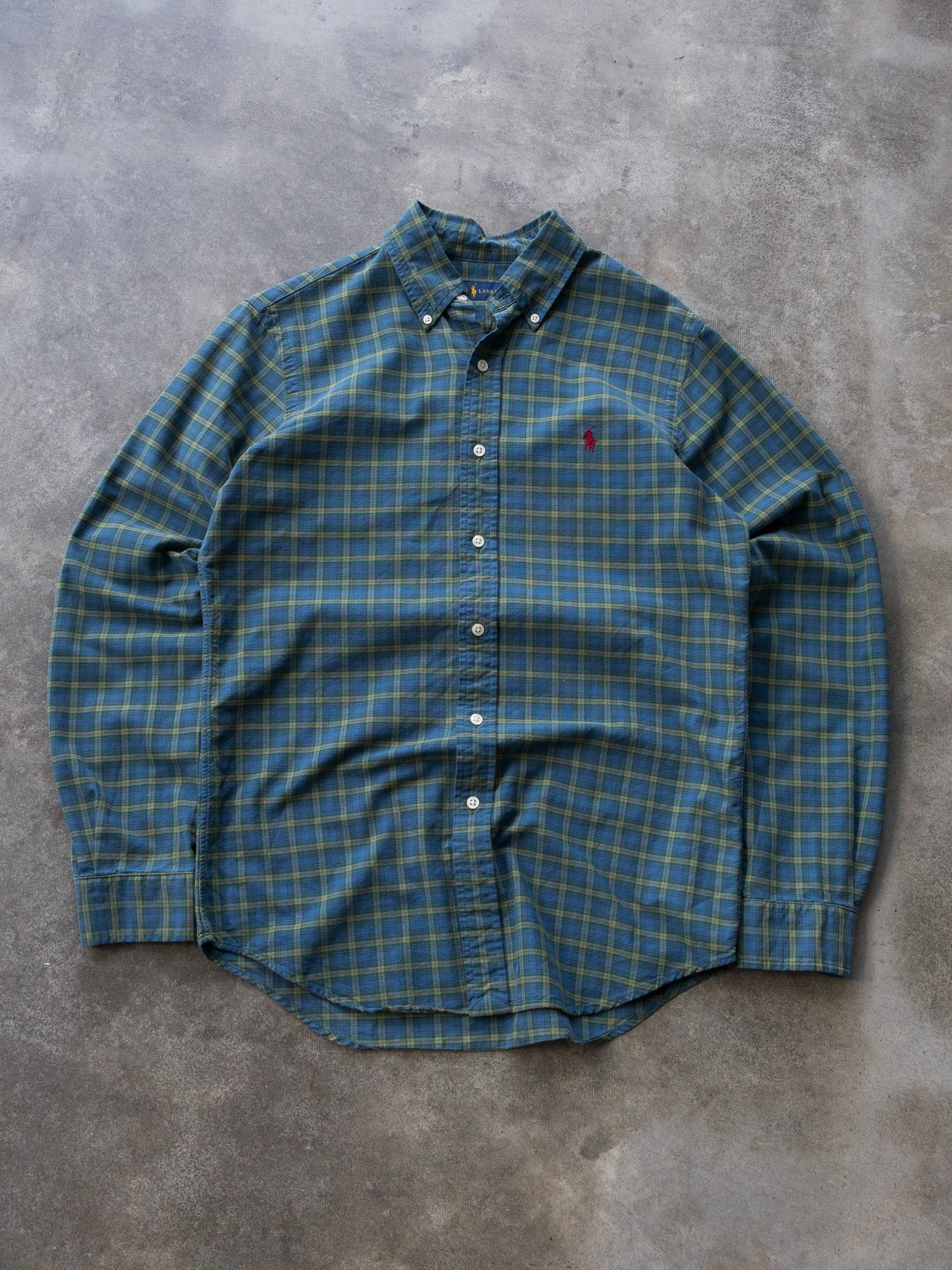 Vintage 00s Blue & Green Ralph Lauren Plaid Shirt (S)