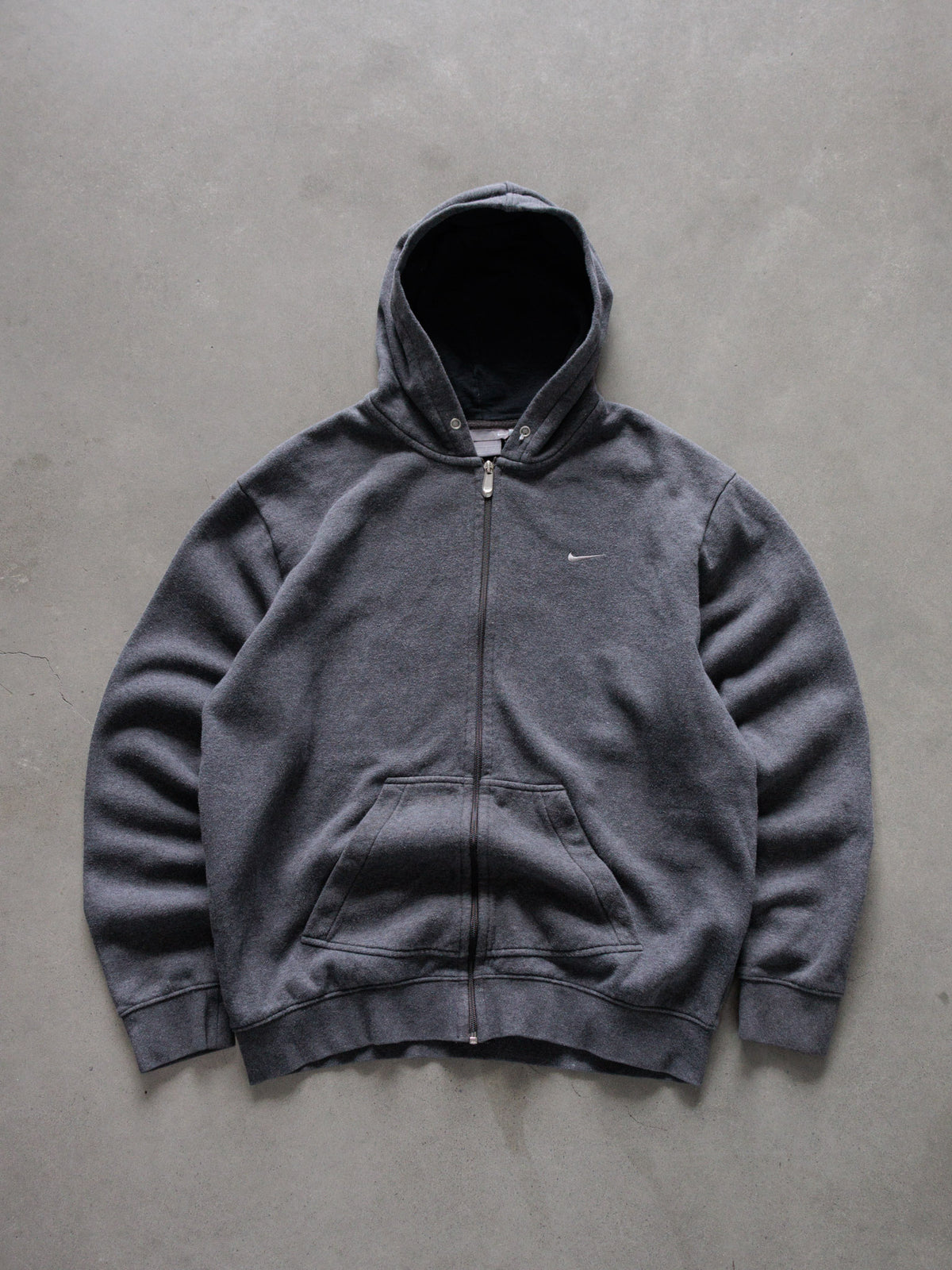 Vintage Grey Nike Full Zip Hoodie (L)