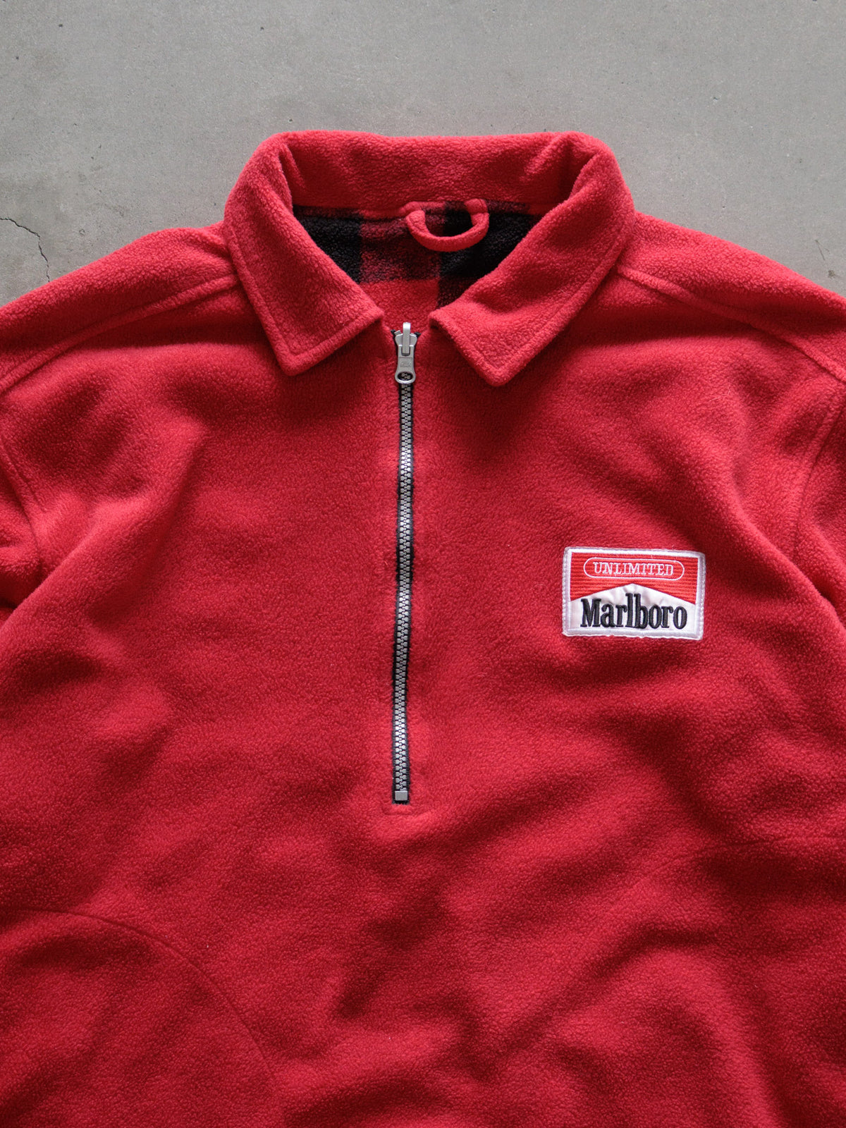 Vintage Red Marlboro Unlimited Reversible Fleece Quarter Zip (-)