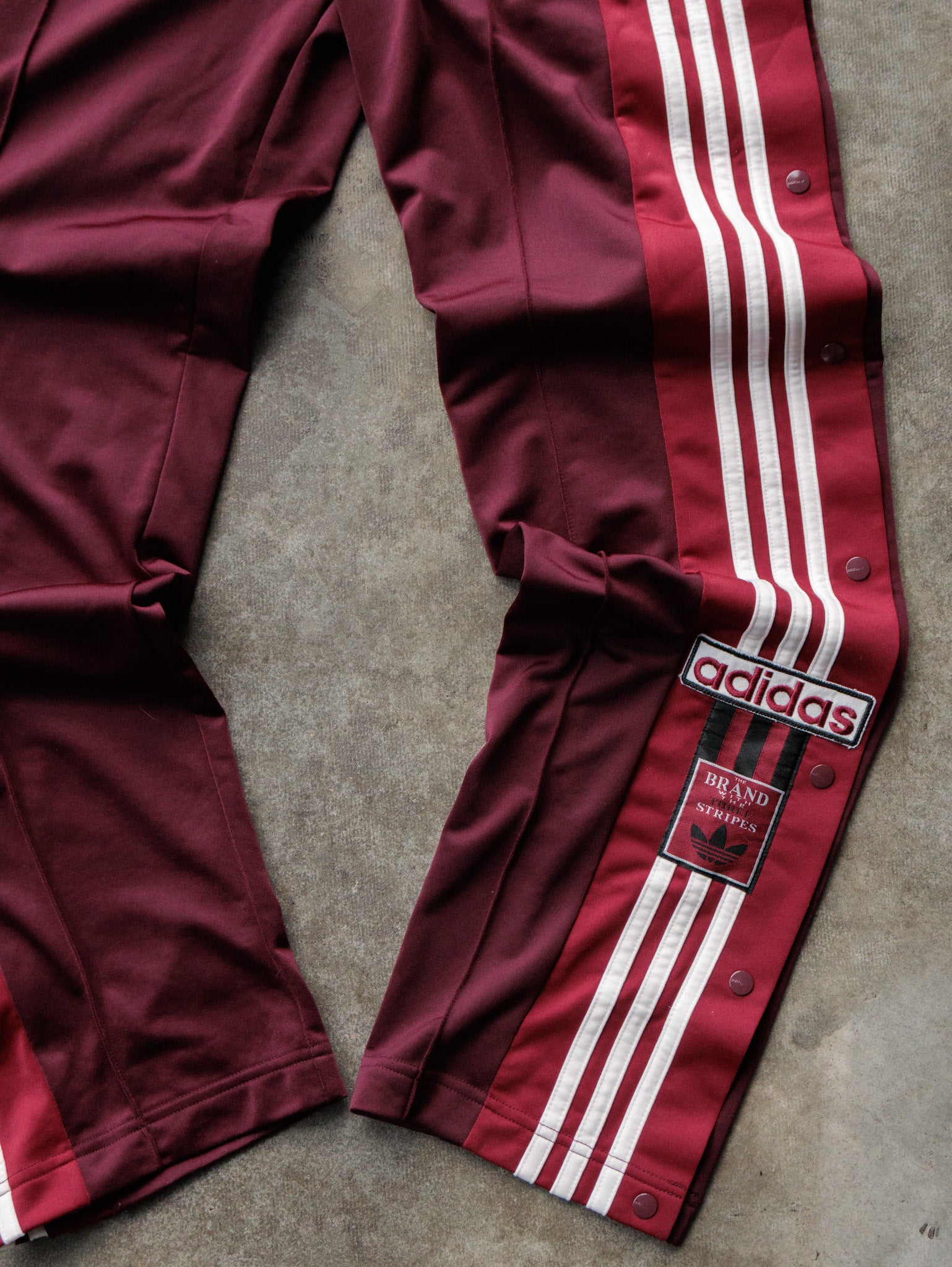 Vintage Maroon Adidas Adibreak Snap Track Pants (Womens S)
