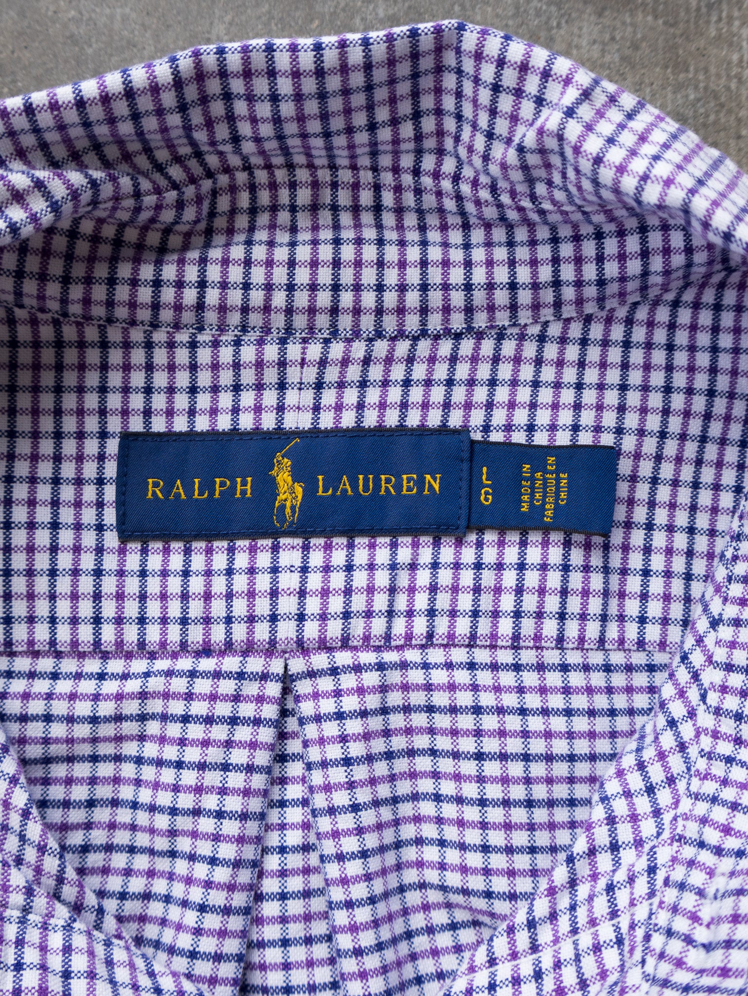 Vintage Purple Ralph Lauren Check Shirt (L)