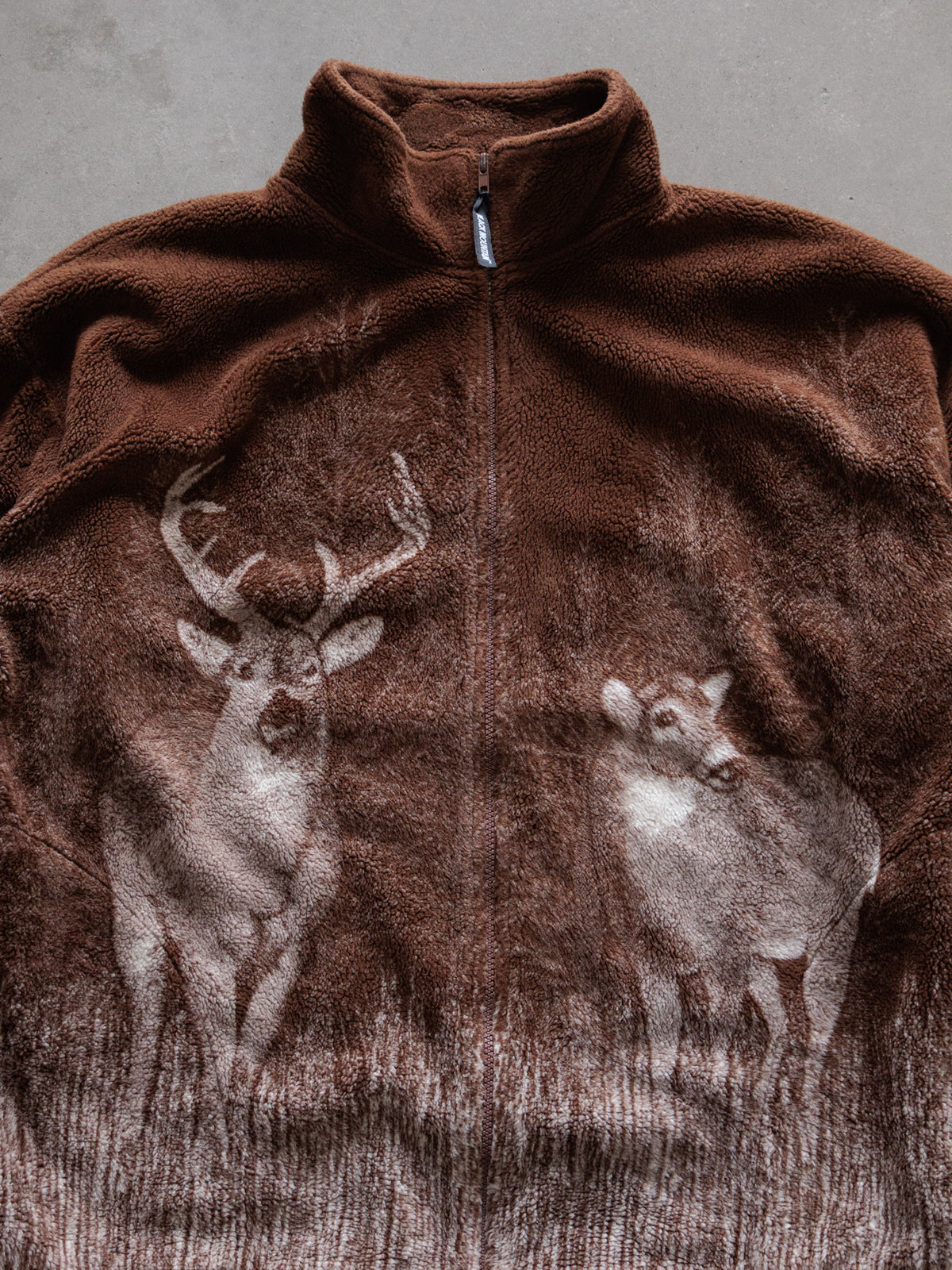Vintage Brown Deer Fleece Jacket (XL)