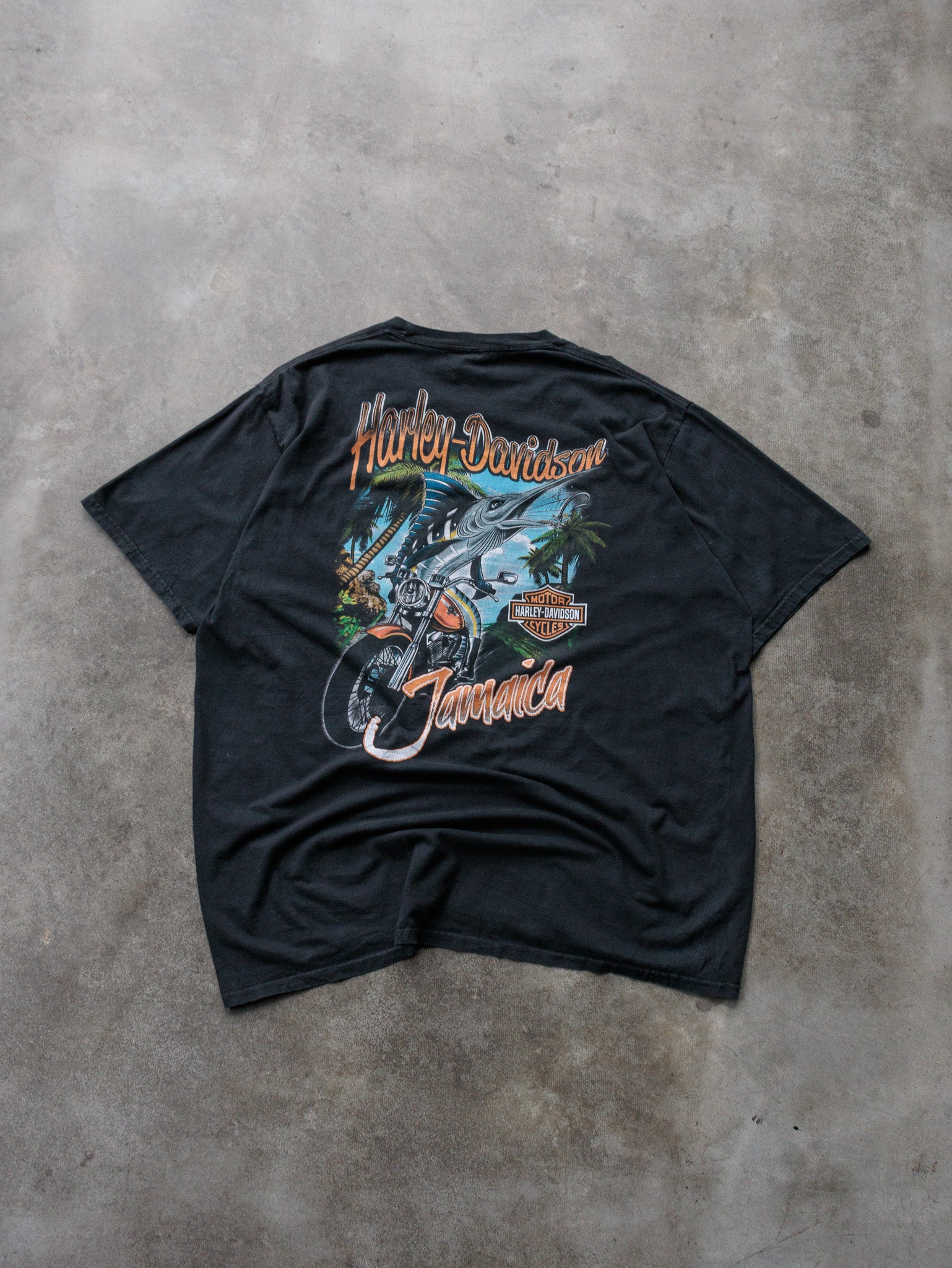 Vintage Black Harley-Davidson Jamaica Tee (XL)