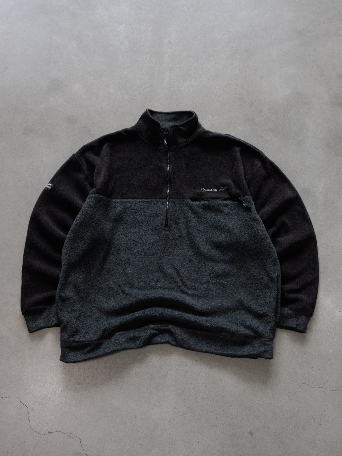 Black Reebok Colourblock Fleece Quarter Zip (L)