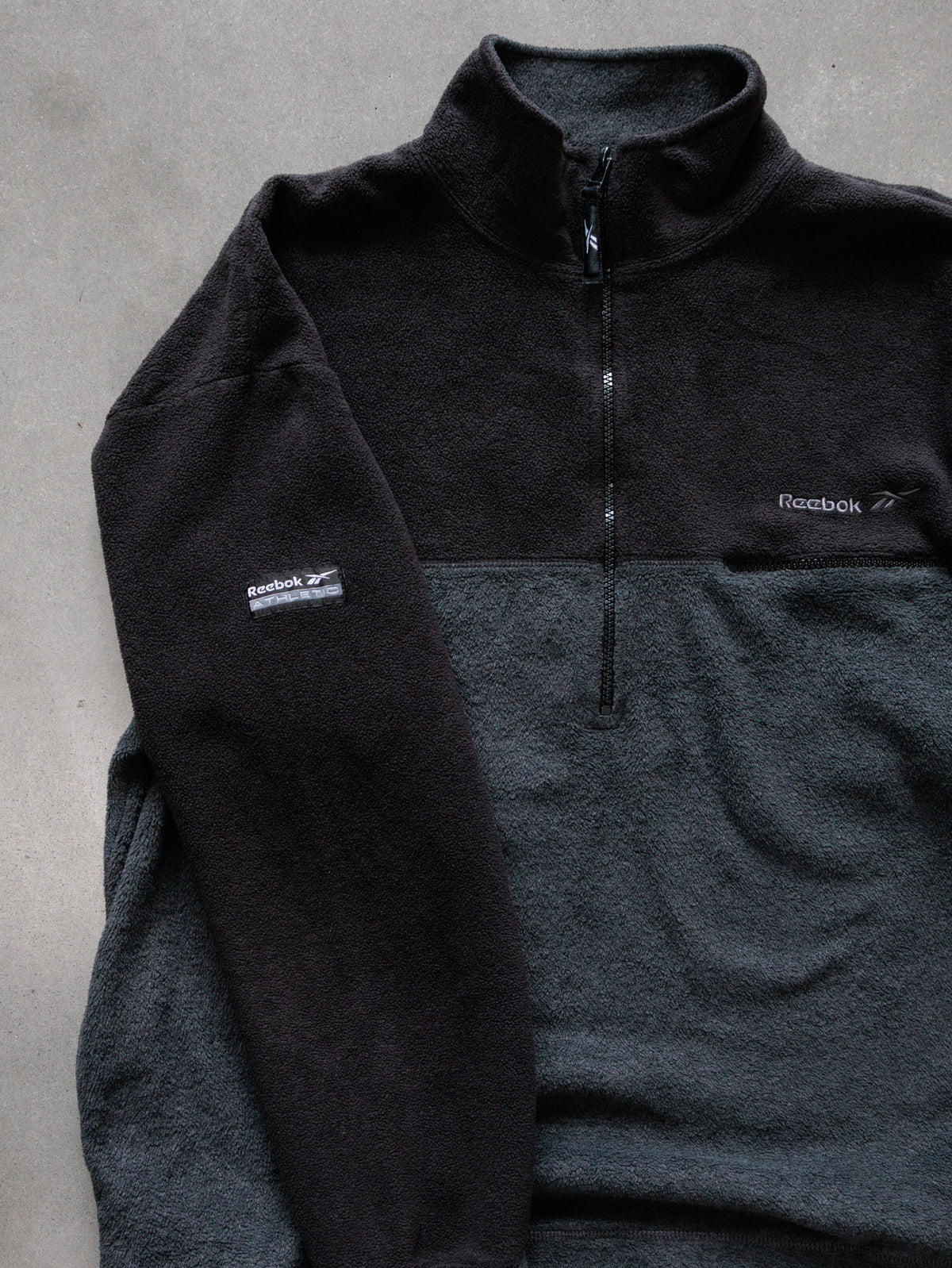 Black Reebok Colourblock Fleece Quarter Zip (L)
