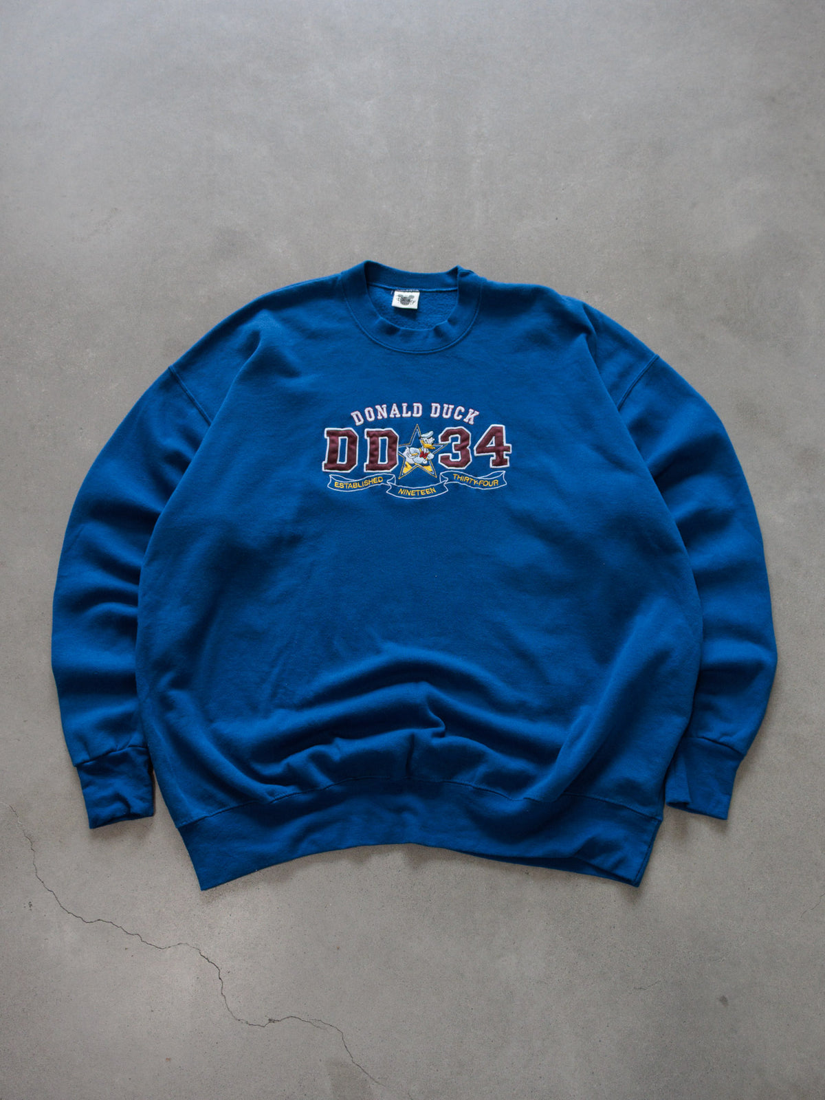 Vintage 90s Blue Disney Donald Duck DD 34 Sweatshirt (XL)