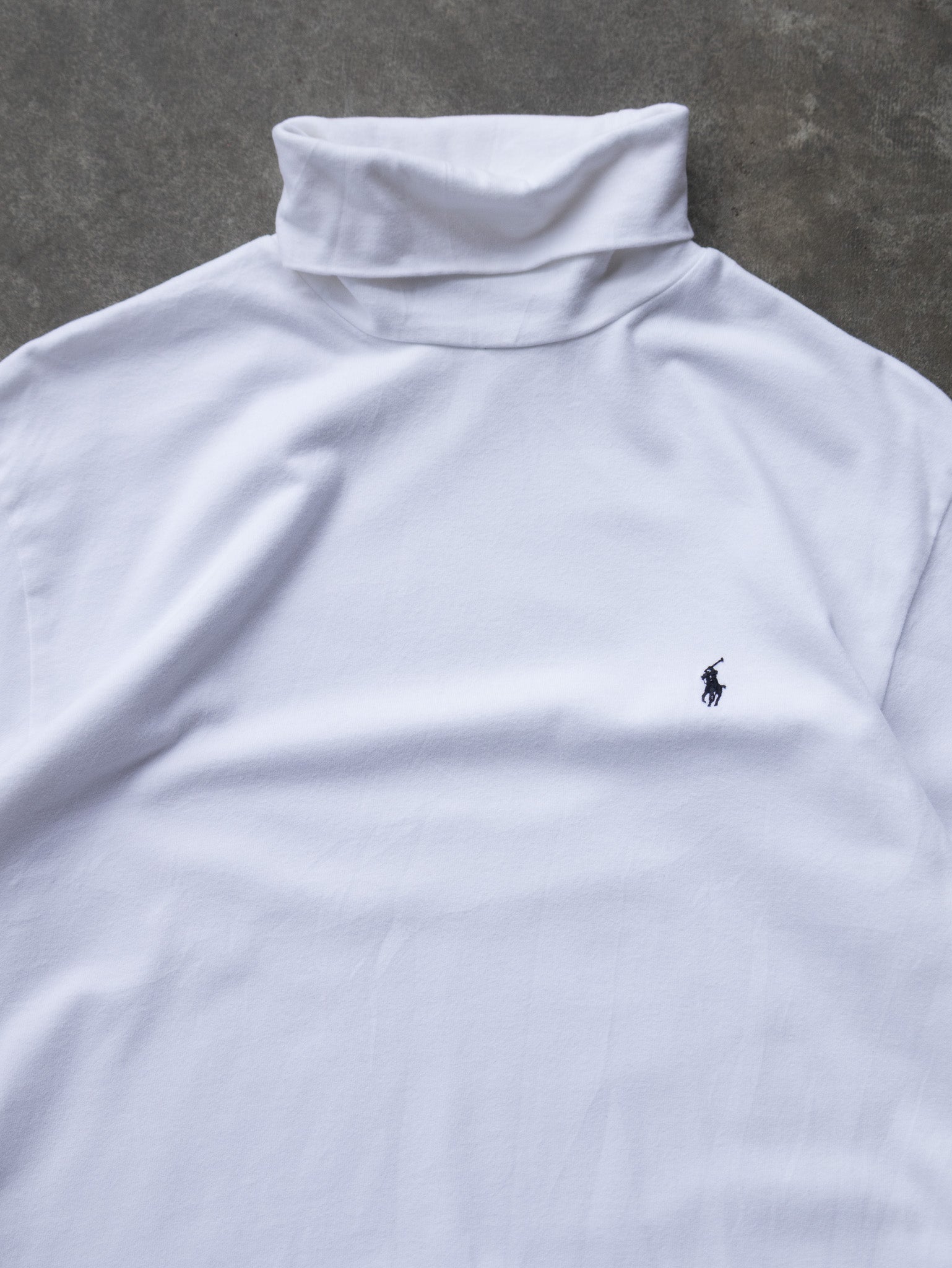 Vintage White Ralph Lauren Mock Neck Long Sleeve (M)