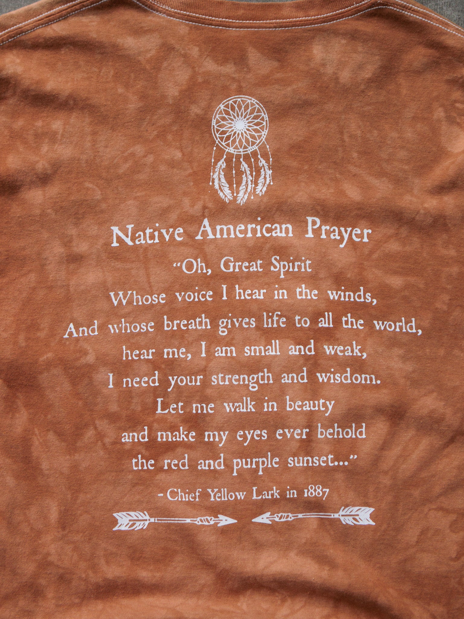 Vintage Orange Tie-Dye Bald Eagle Tee (L)