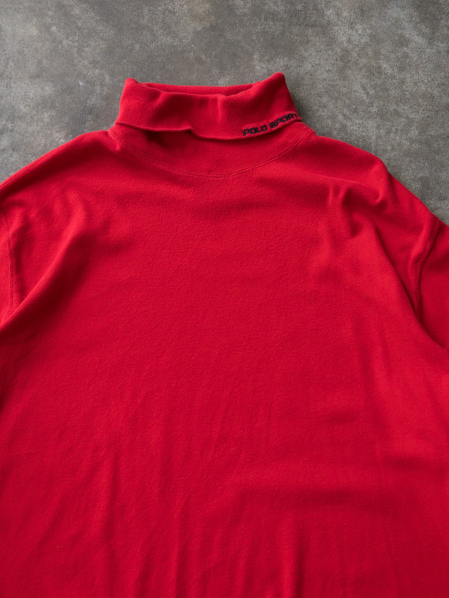 Vintage Red Polo Sport Ralph Lauren Mock Neck Long Sleeve (XL)