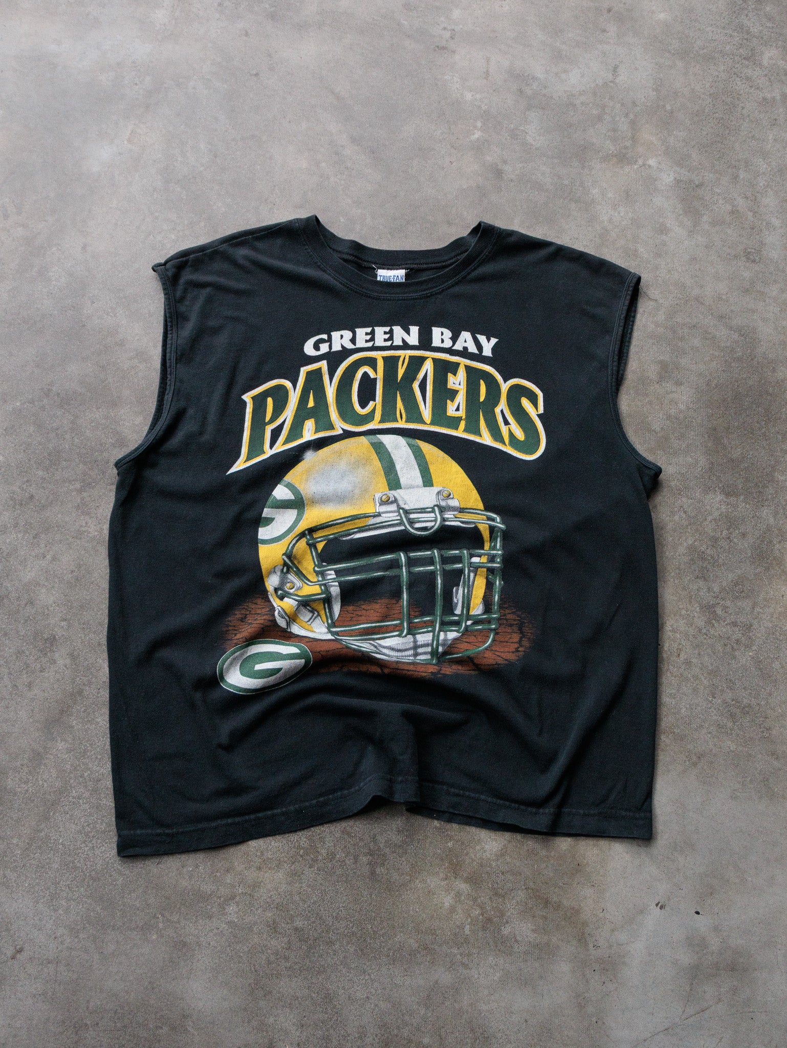 Vintage 90s Black Green Bay Packers Tank (-)