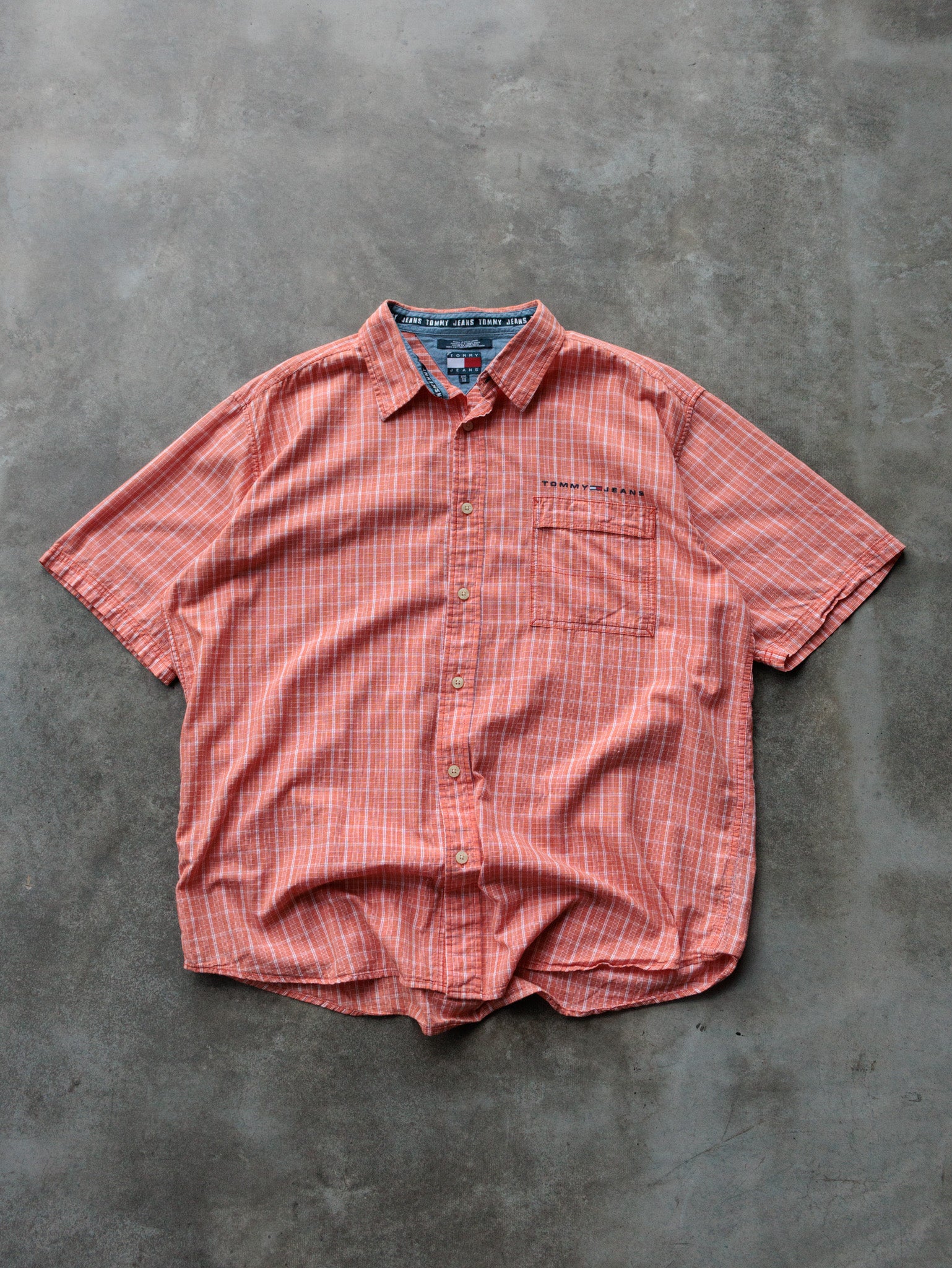 Vintage 00s Orange Tommy Jeans Shirt (2XL)
