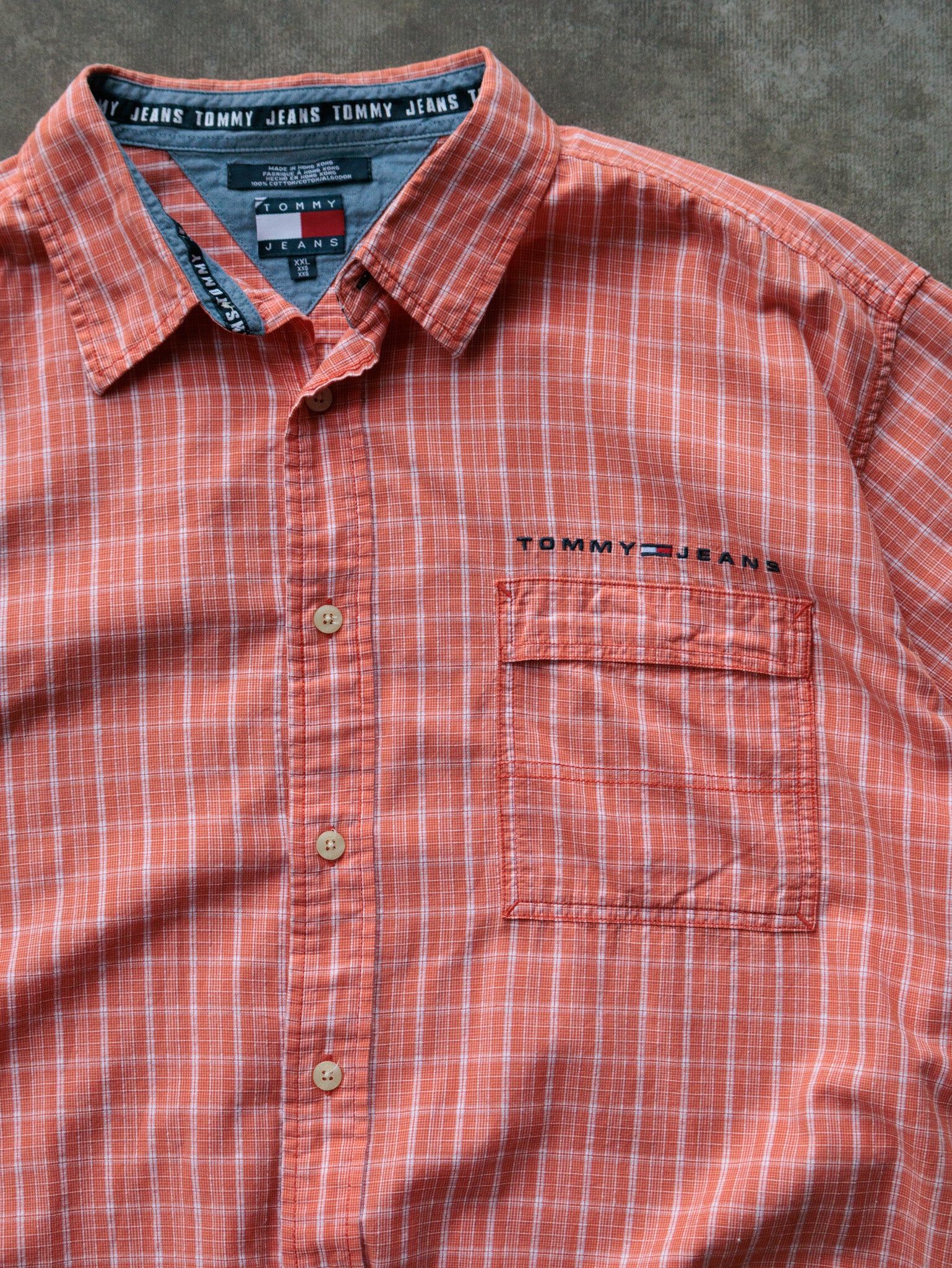 Vintage 00s Orange Tommy Jeans Shirt (2XL)