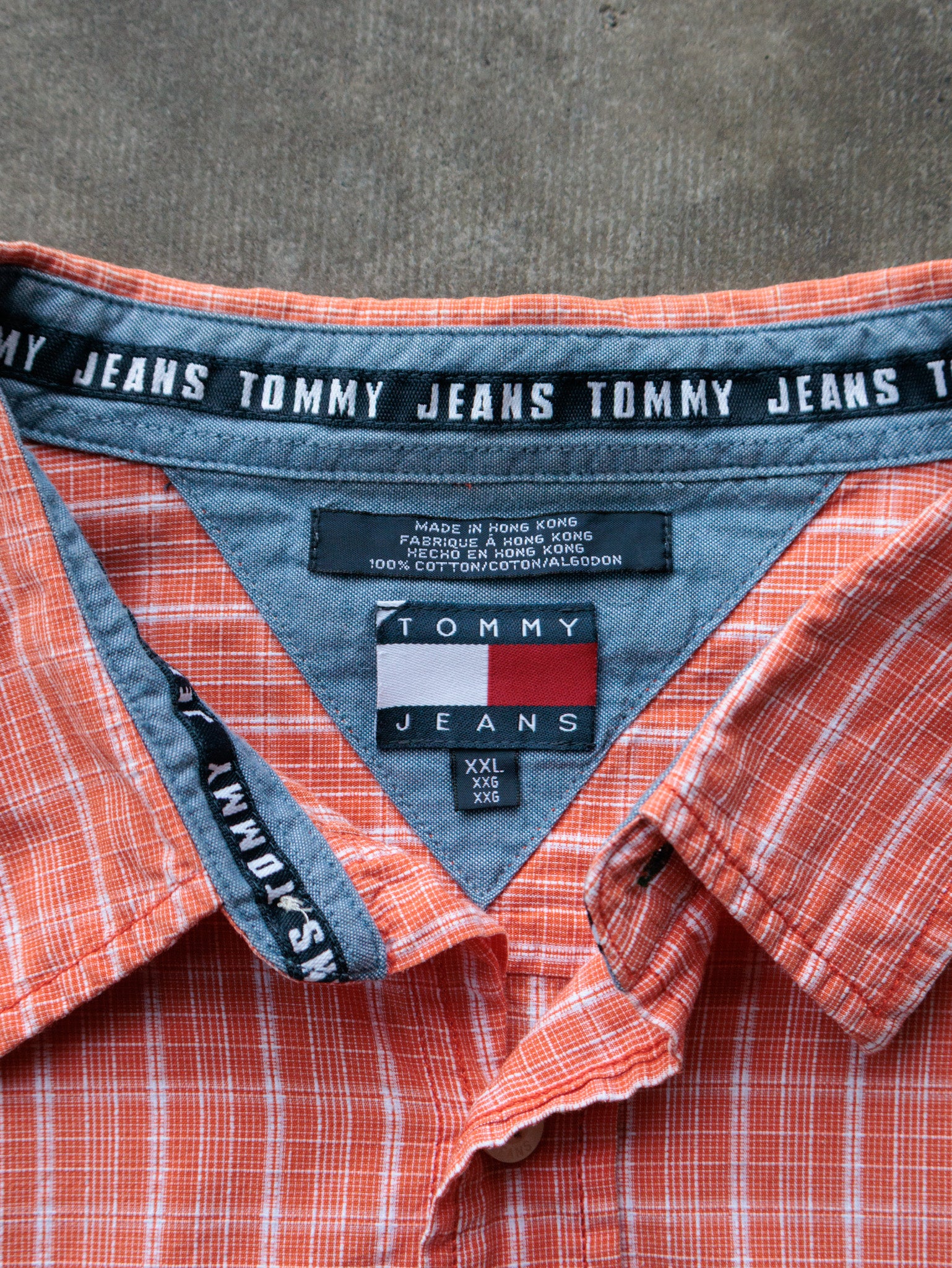 Vintage 00s Orange Tommy Jeans Shirt (2XL)