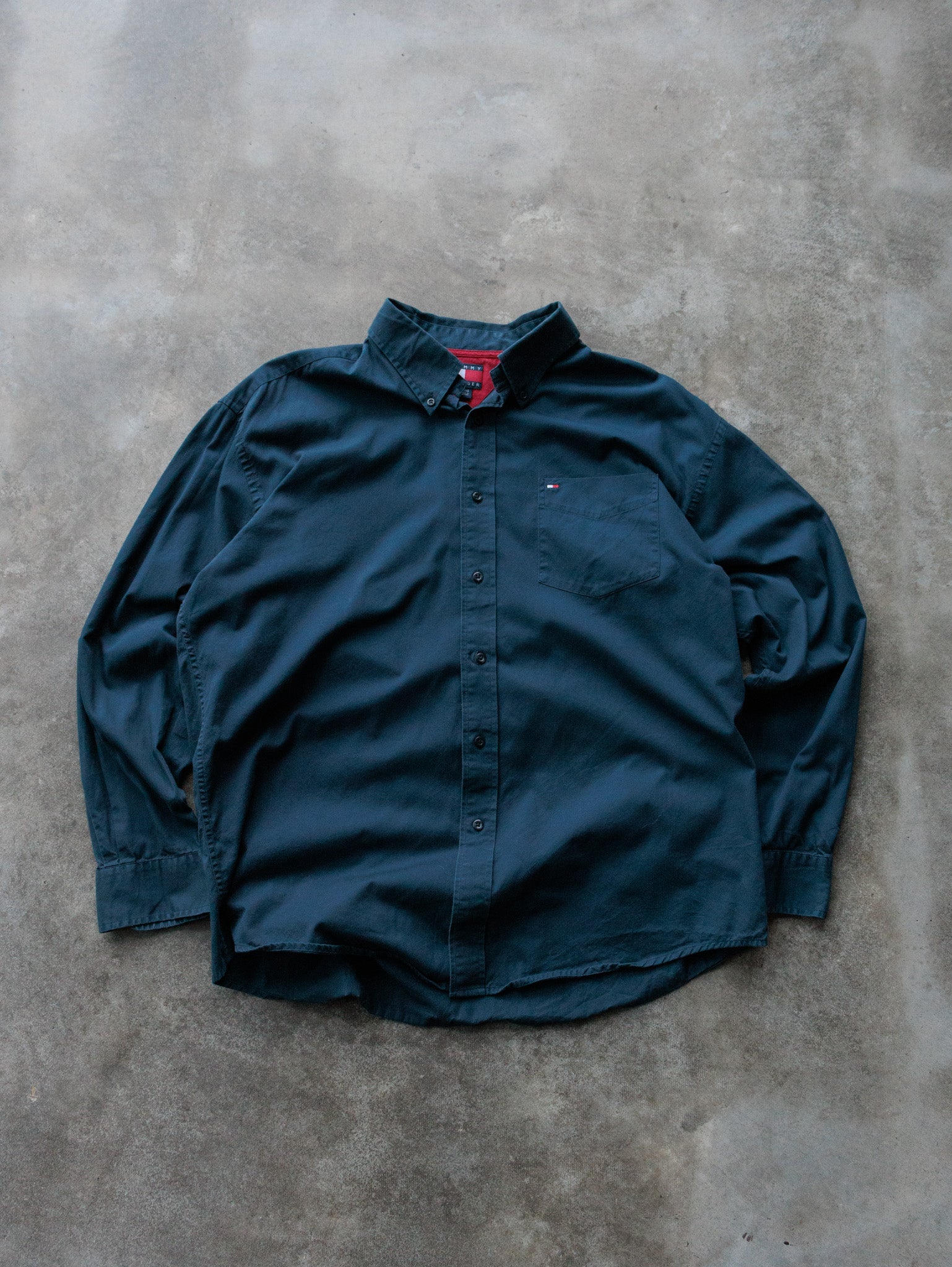Vintage Navy Tommy Hilfiger Shirt (XL)