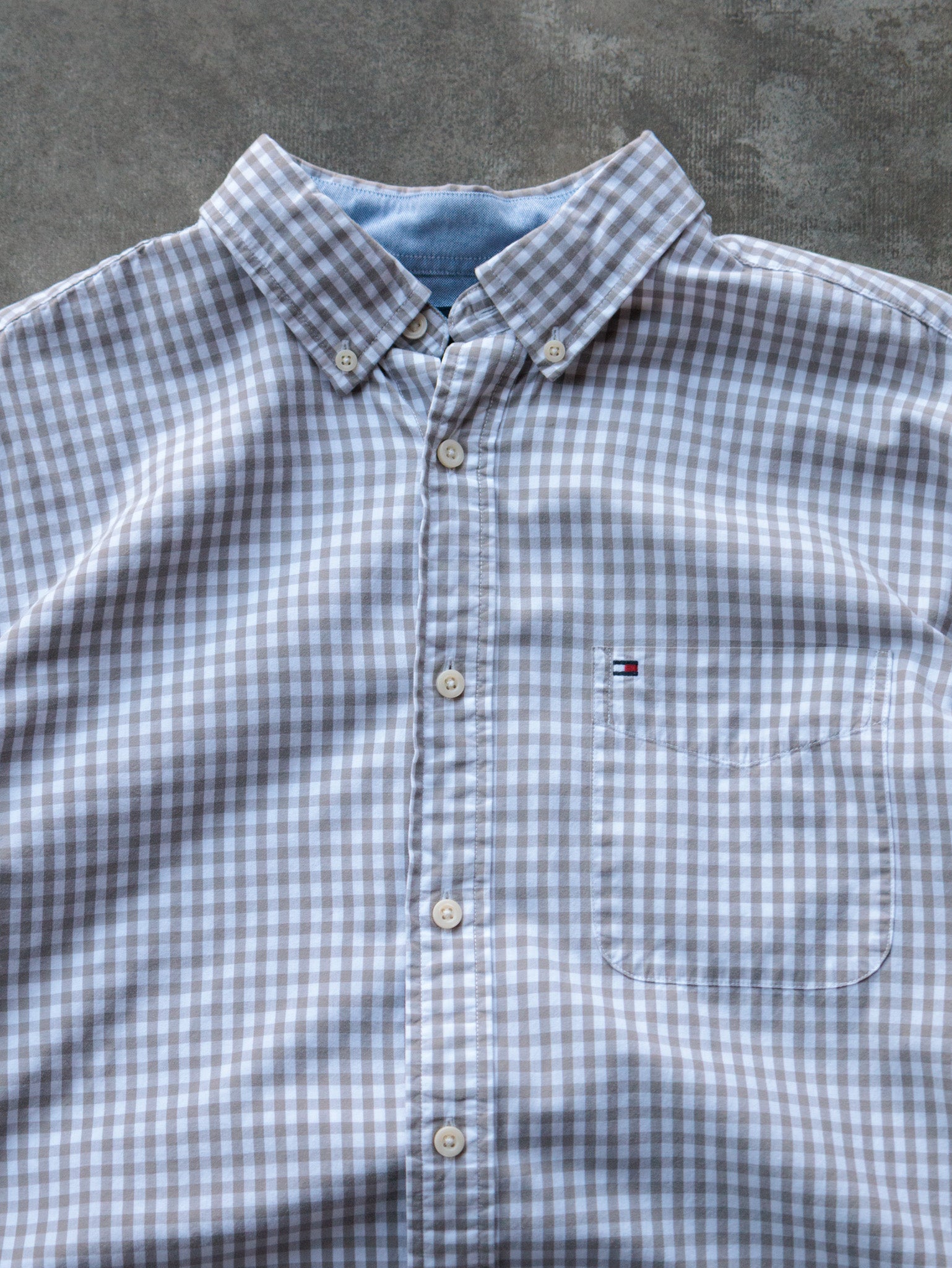 Vintage Grey Tommy Hilfiger Gingham Shirt (L)