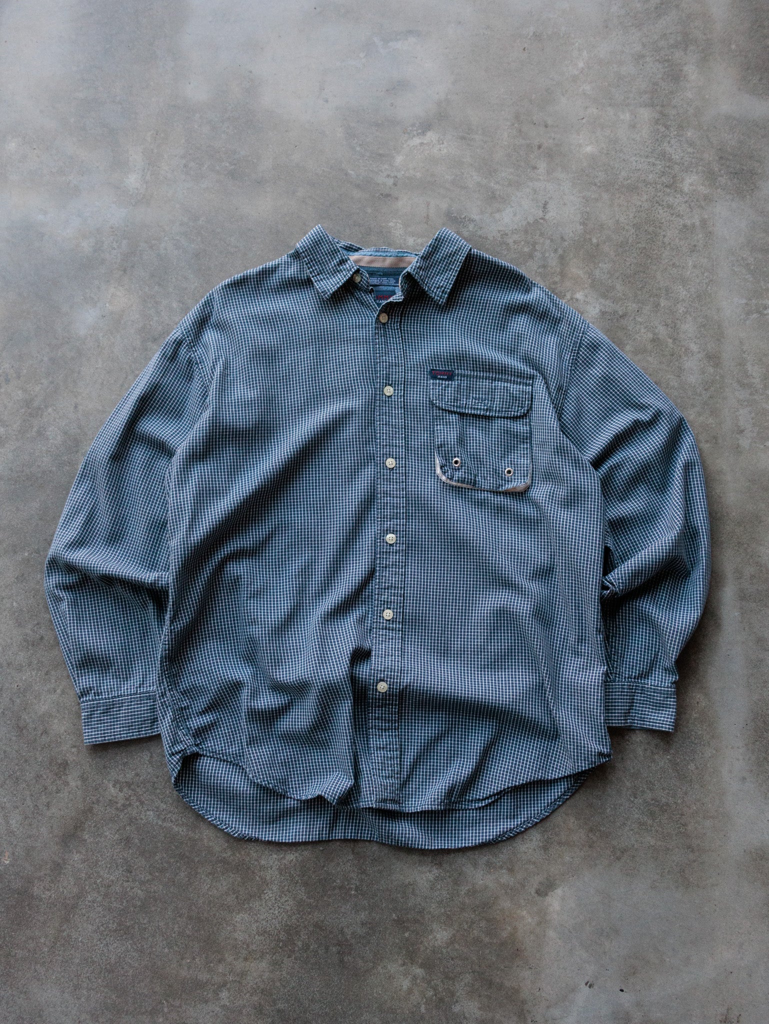 Vintage 90s Navy Tommy Jeans Long Sleeve Shirt (L)