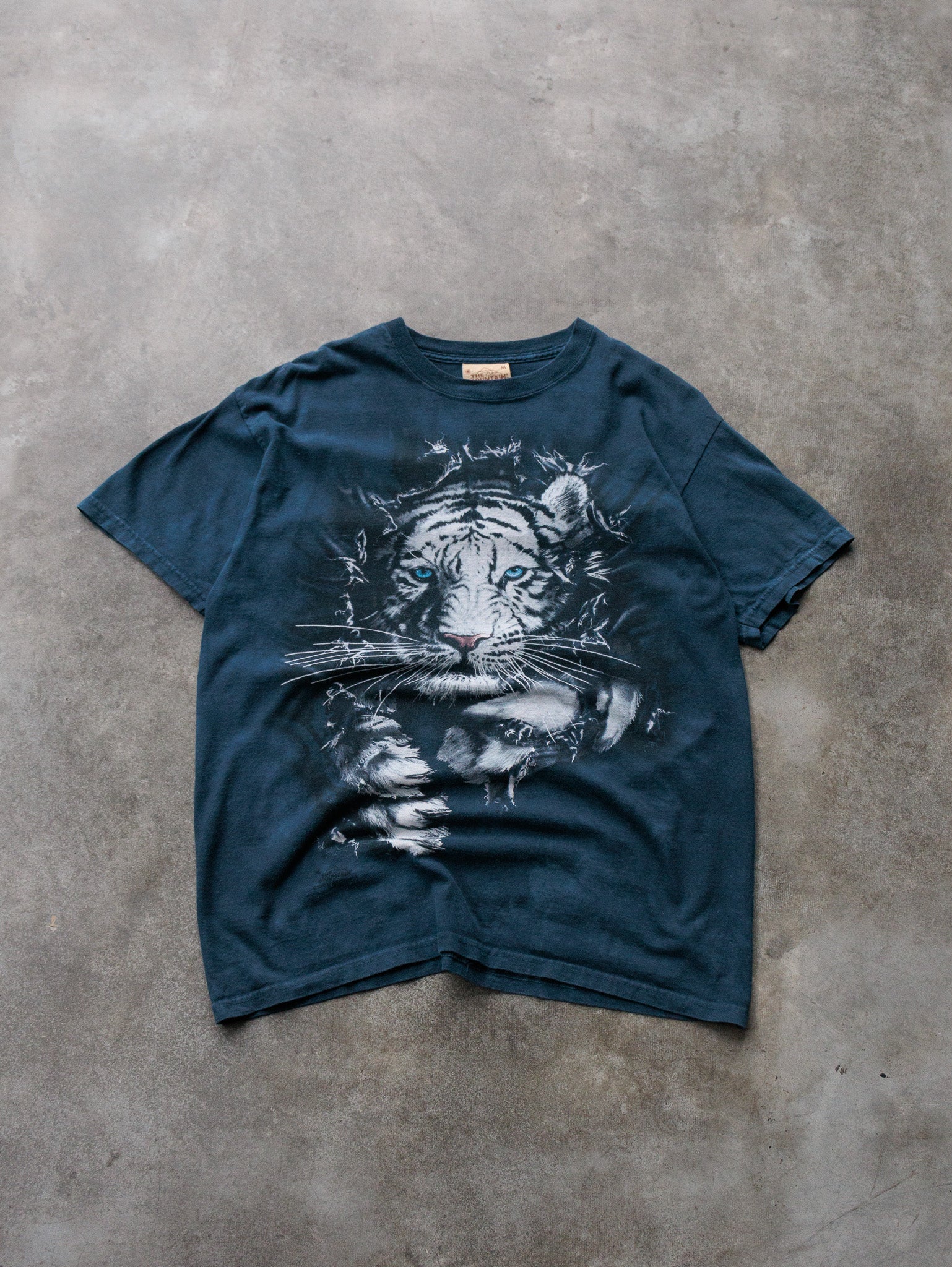 Vintage Navy The Mountain White Tiger Tee (M)