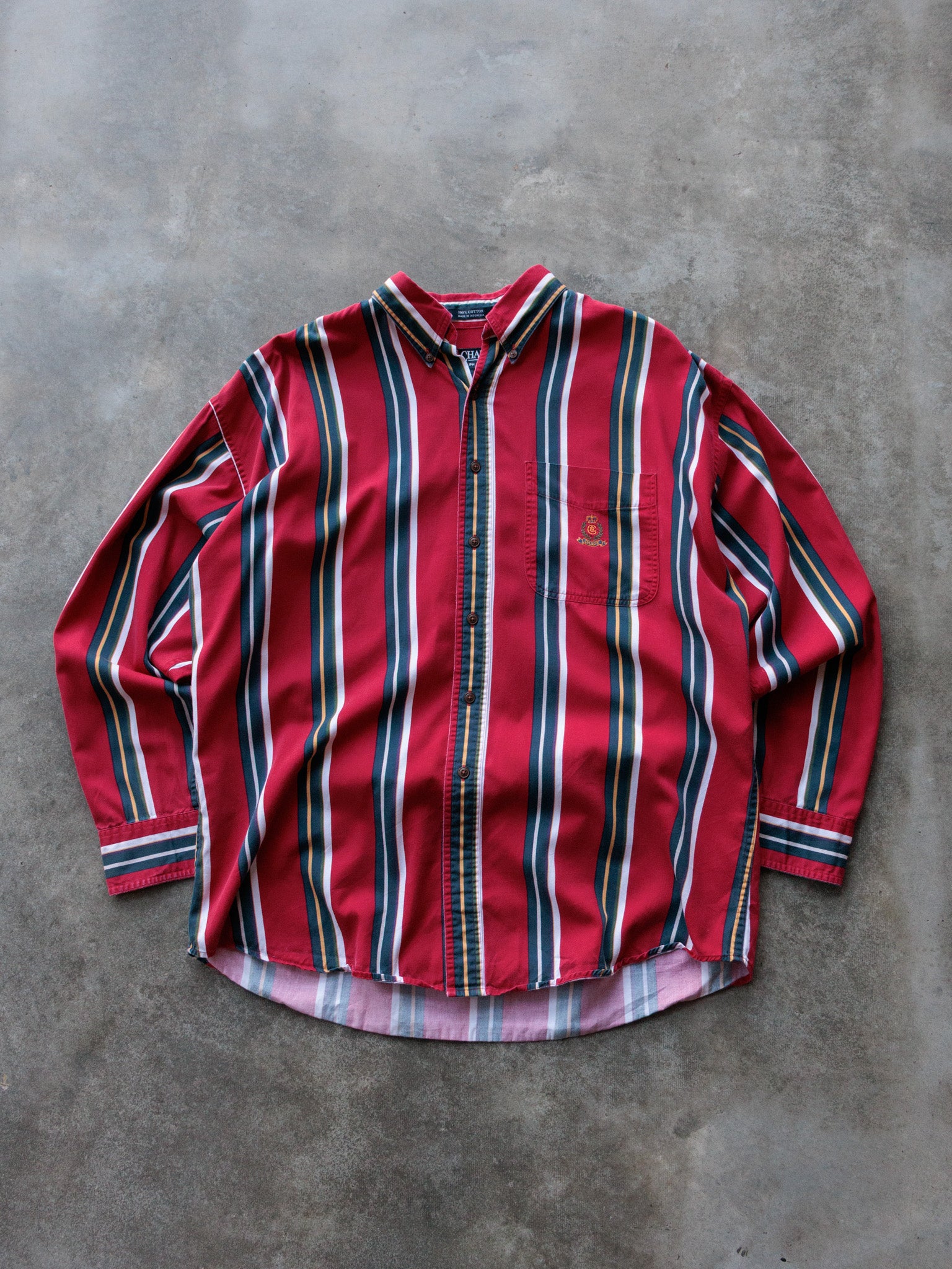 Vintage 00s Red Chaps Ralph Lauren Striped Shirt (L)