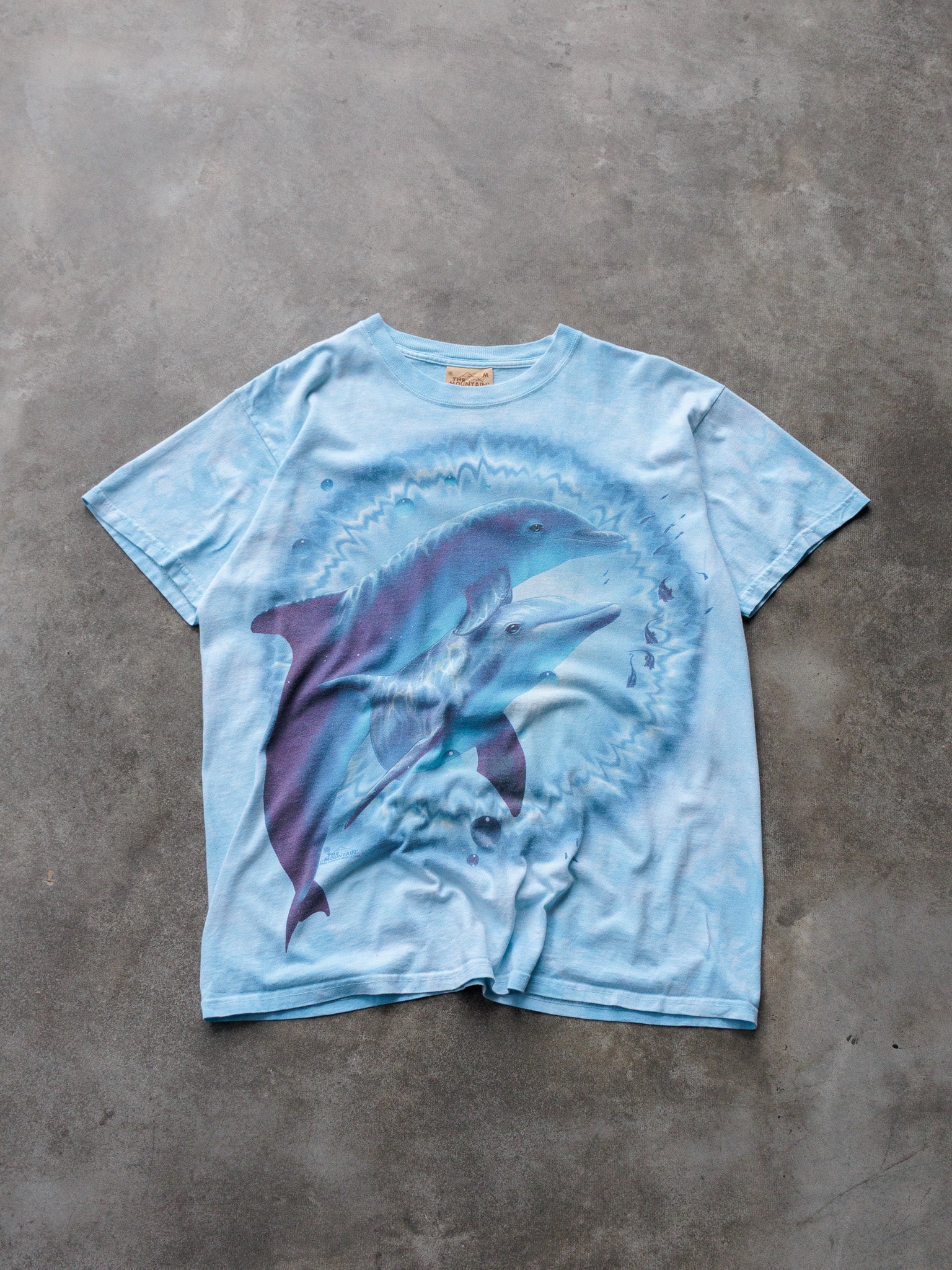 Vintage Blue Tie-Dye The Mountain Dolphin Tee (M)