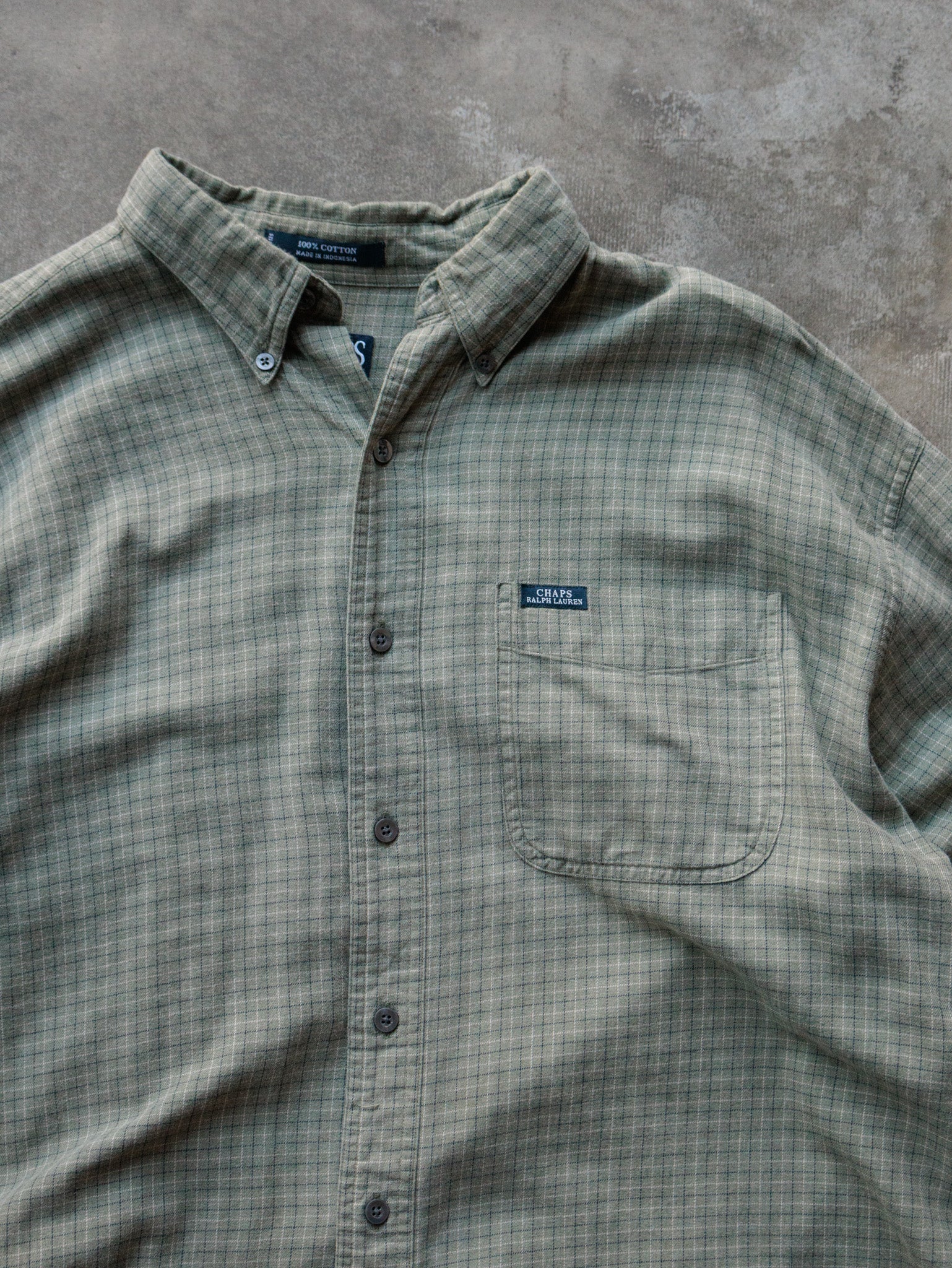 Vintage 00s Green Chaps Ralph Lauren Long Sleeve Shirt (L)