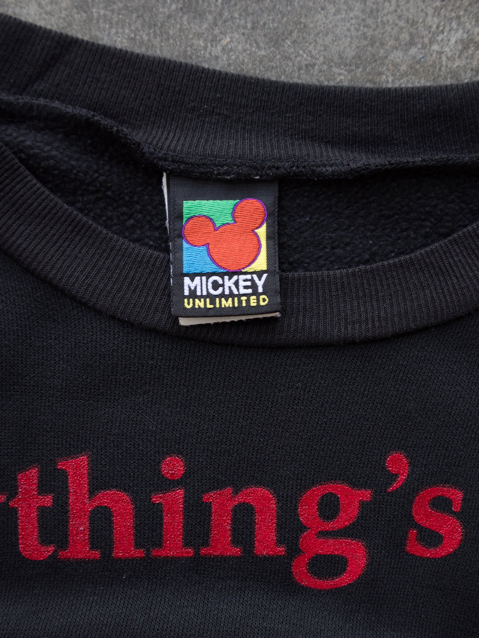 Vintage Black Disney Mickey Unlimited Sweatshirt (XL)
