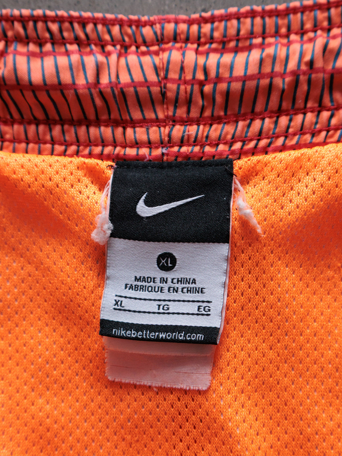 Vintage Red Striped Nike Swim Shorts (XL)