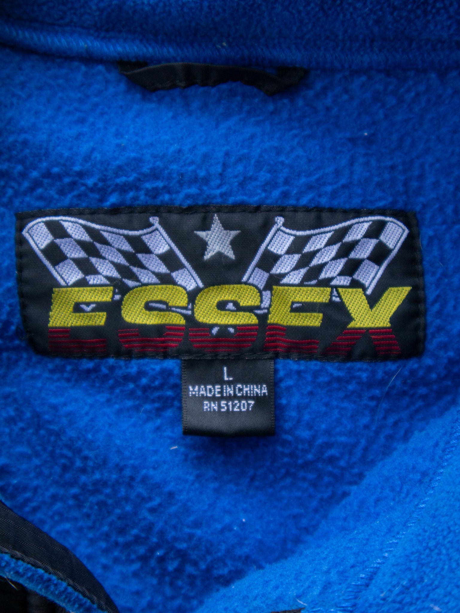 Vintage 00s Blue & Black NASCAR Fleece Jacket (L)