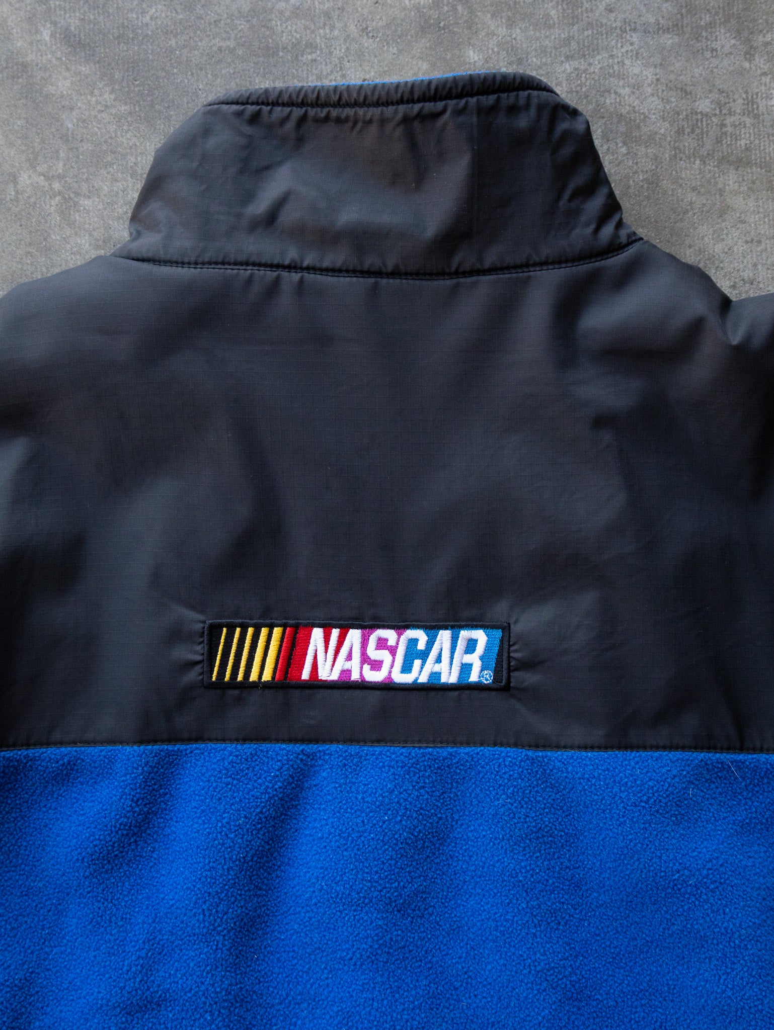 Vintage 00s Blue & Black NASCAR Fleece Jacket (L)