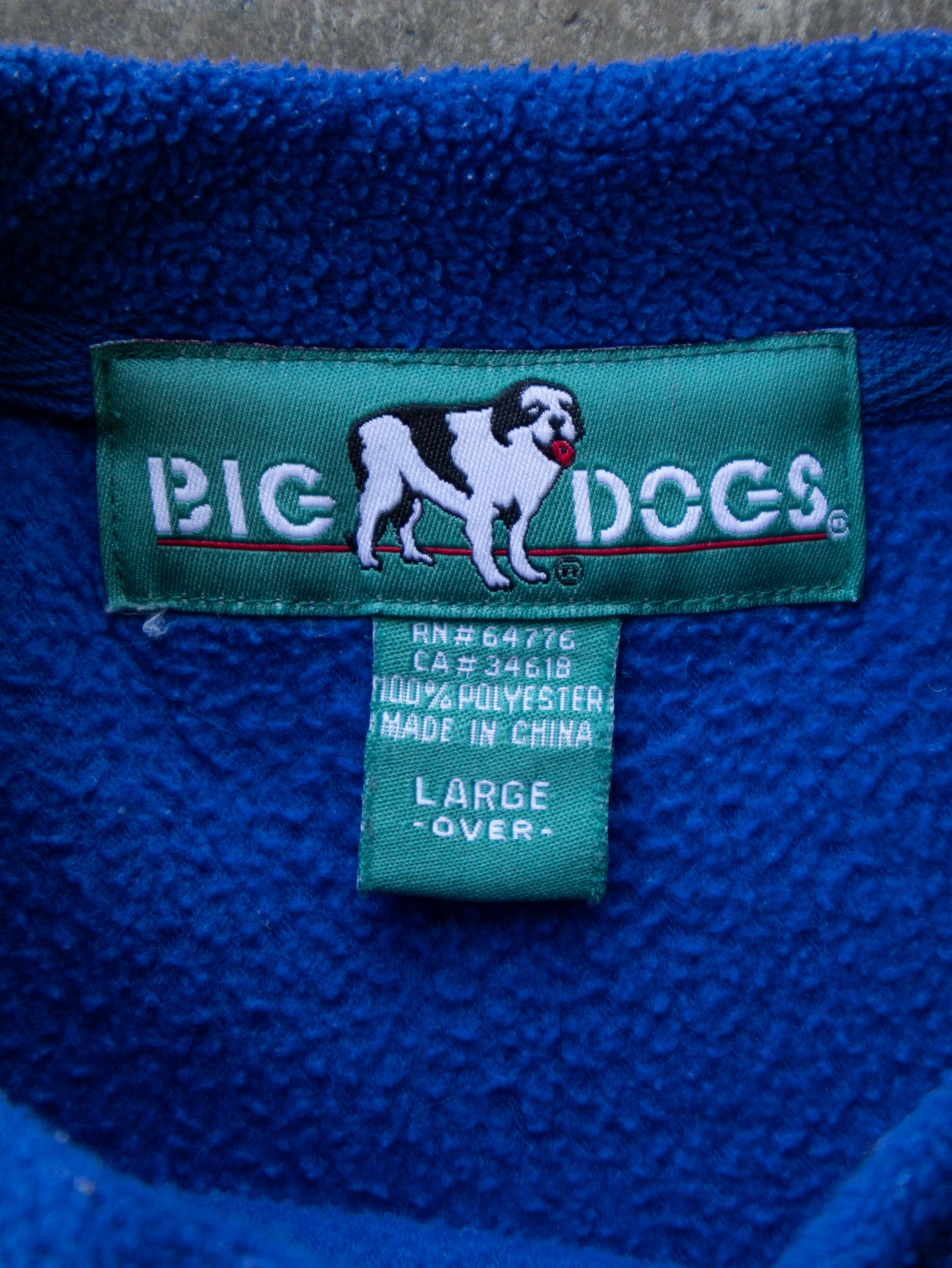 Vintage 00s Blue Big Dogs Spell Out Fleece Sweatshirt (L)