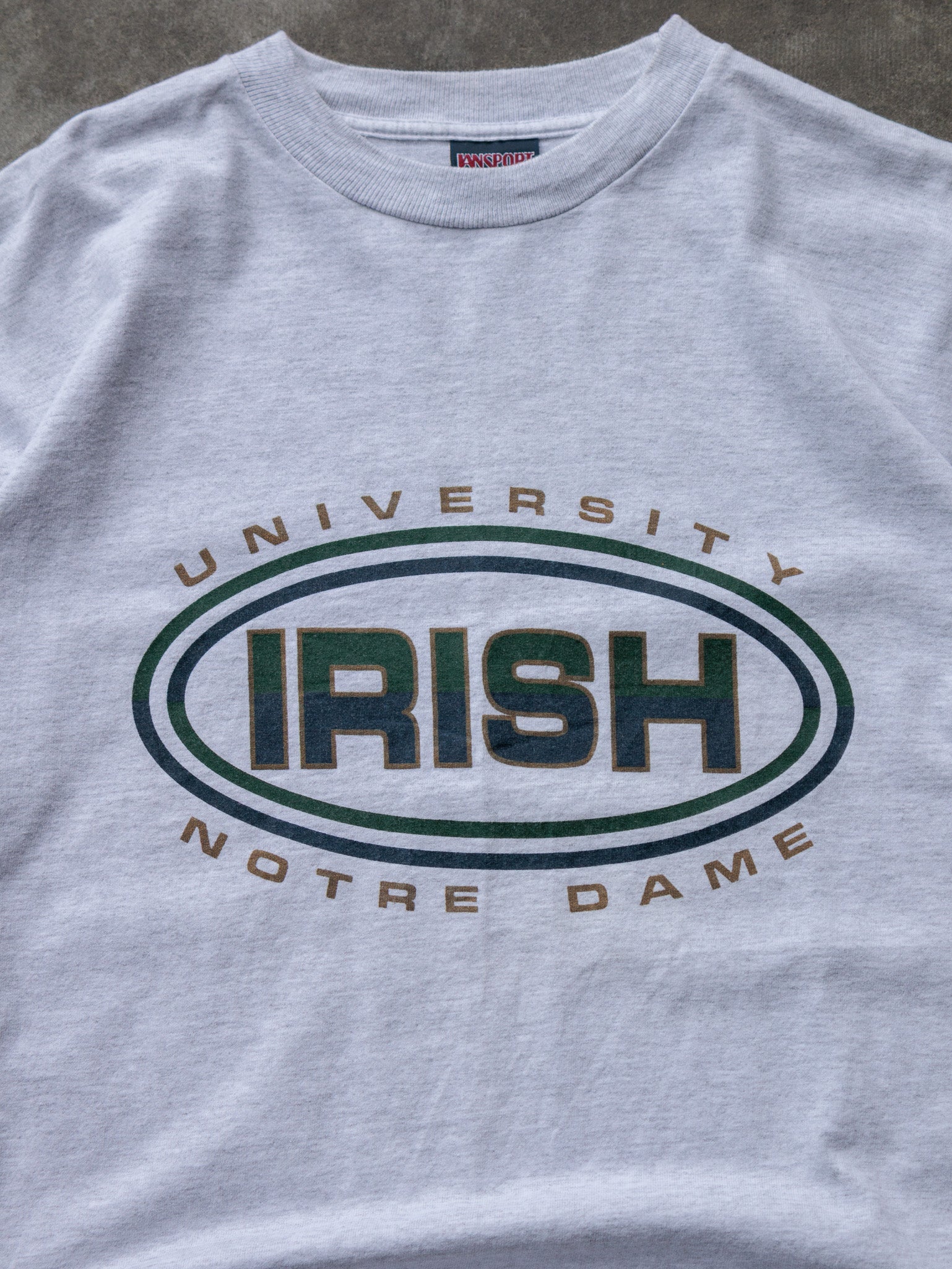 Vintage 90s Grey Notre Dame Fighting Irish Jansport Long Sleeve Tee (L)
