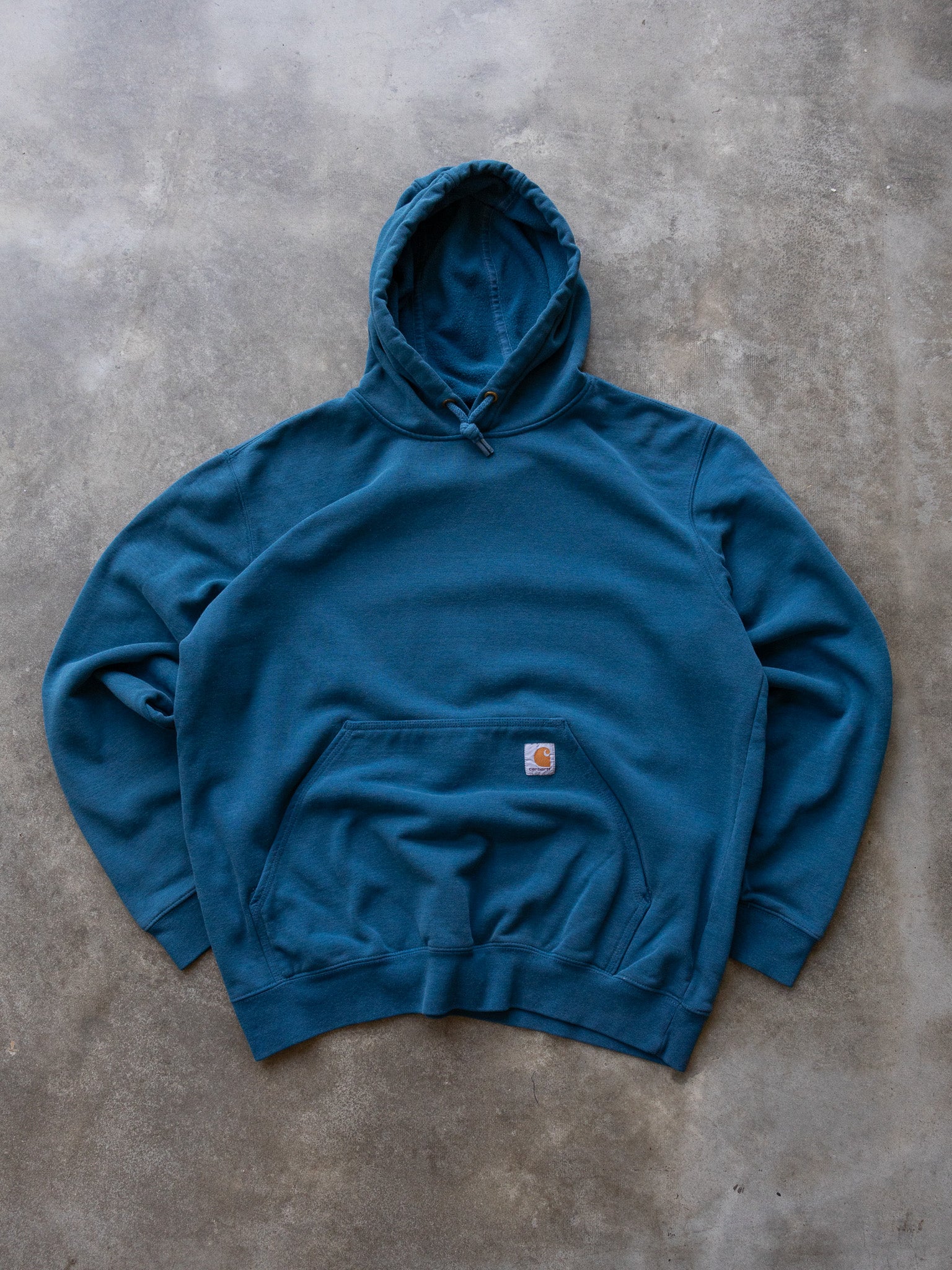 Vintage Blue Carhartt Spell Out Hoodie (L)
