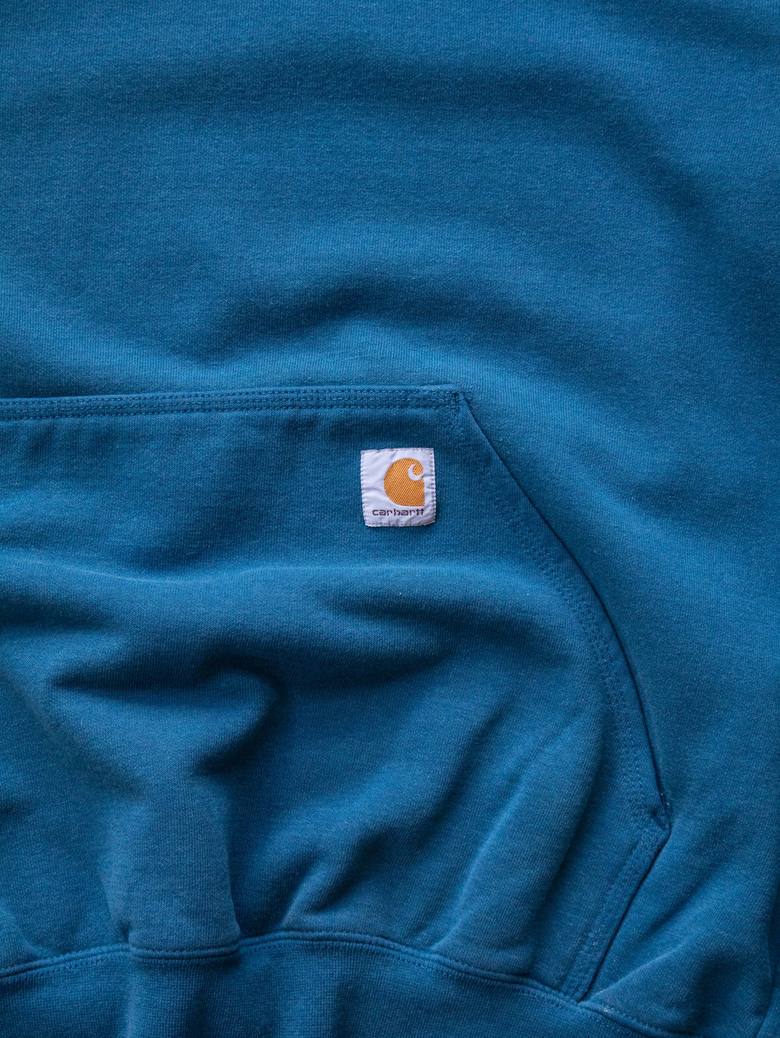 Vintage Blue Carhartt Spell Out Hoodie (L)