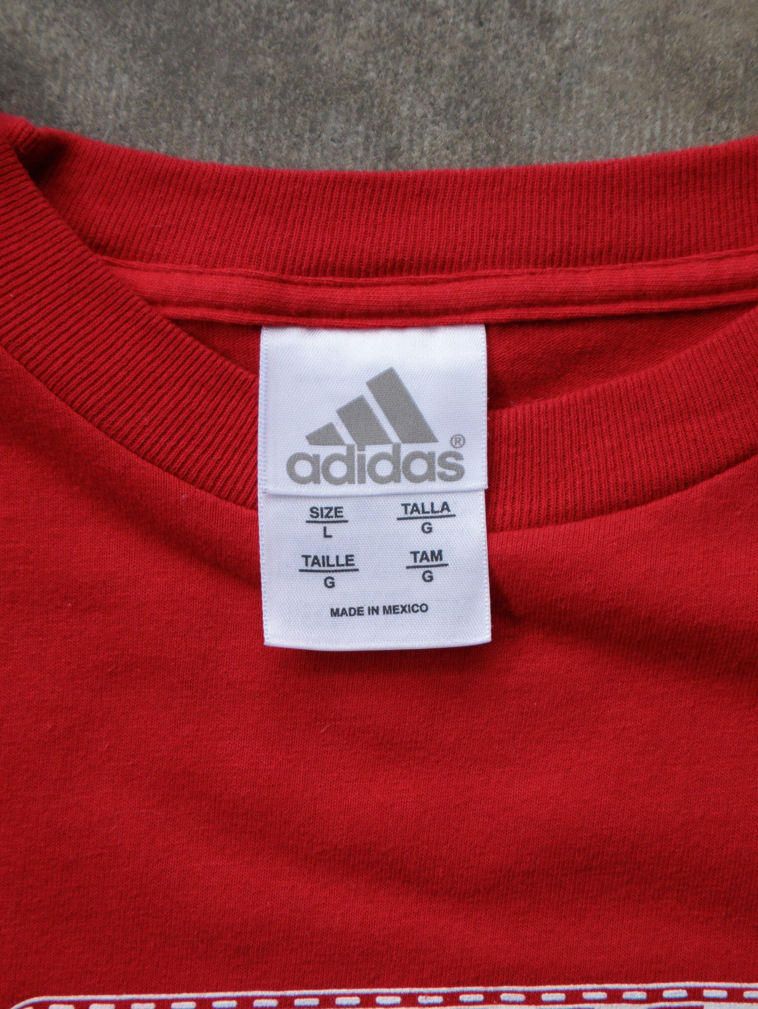 Vintage 00s Red Adidas Logo Tee (L)
