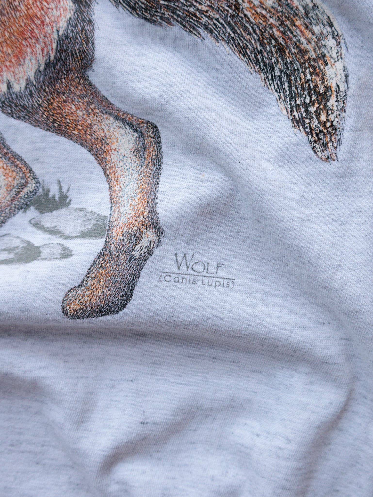 Vintage Grey Wolf Graphic Tee (L)