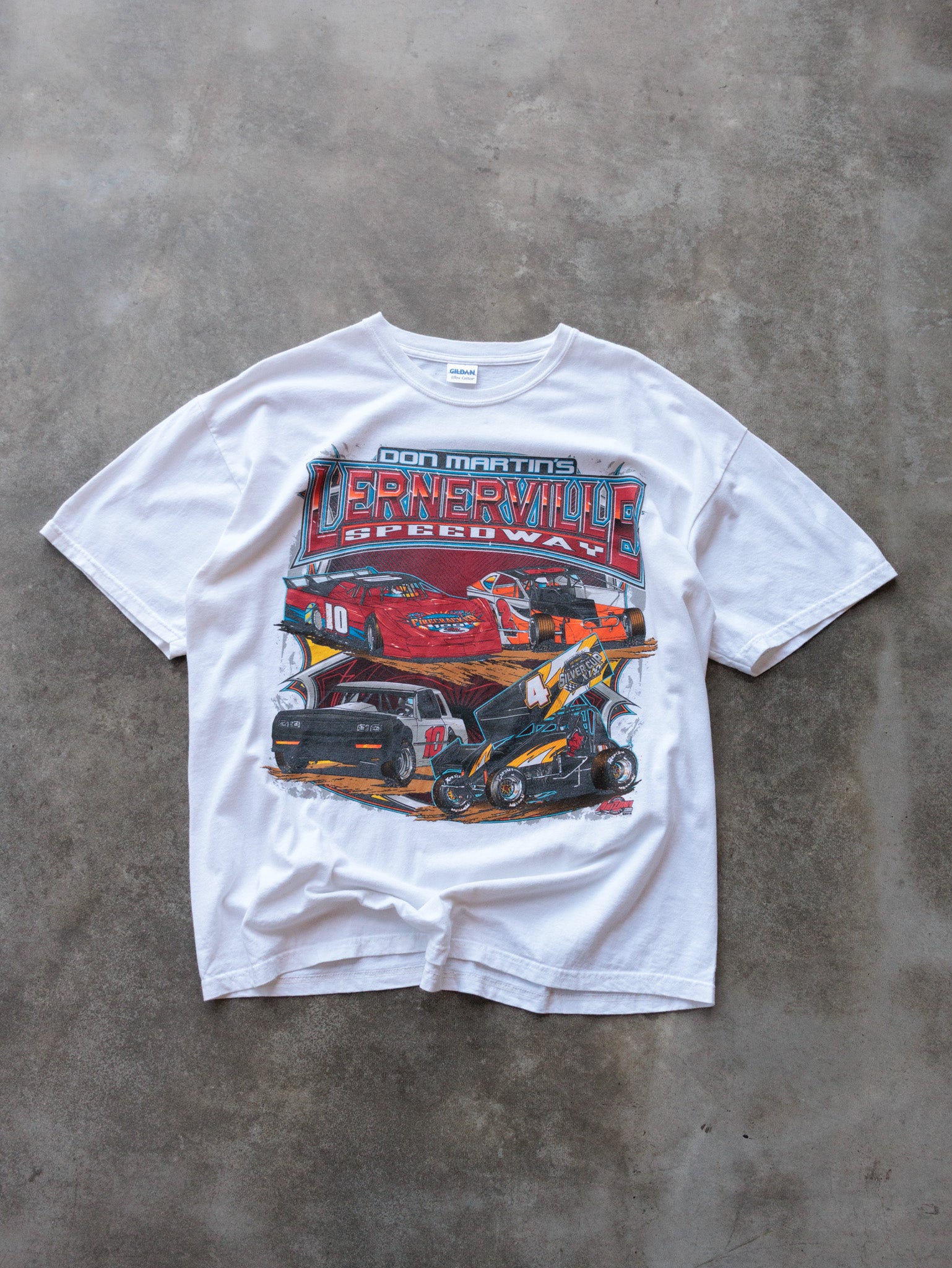 Vintage 2010 White Lernerville Speedway Tee (XL)