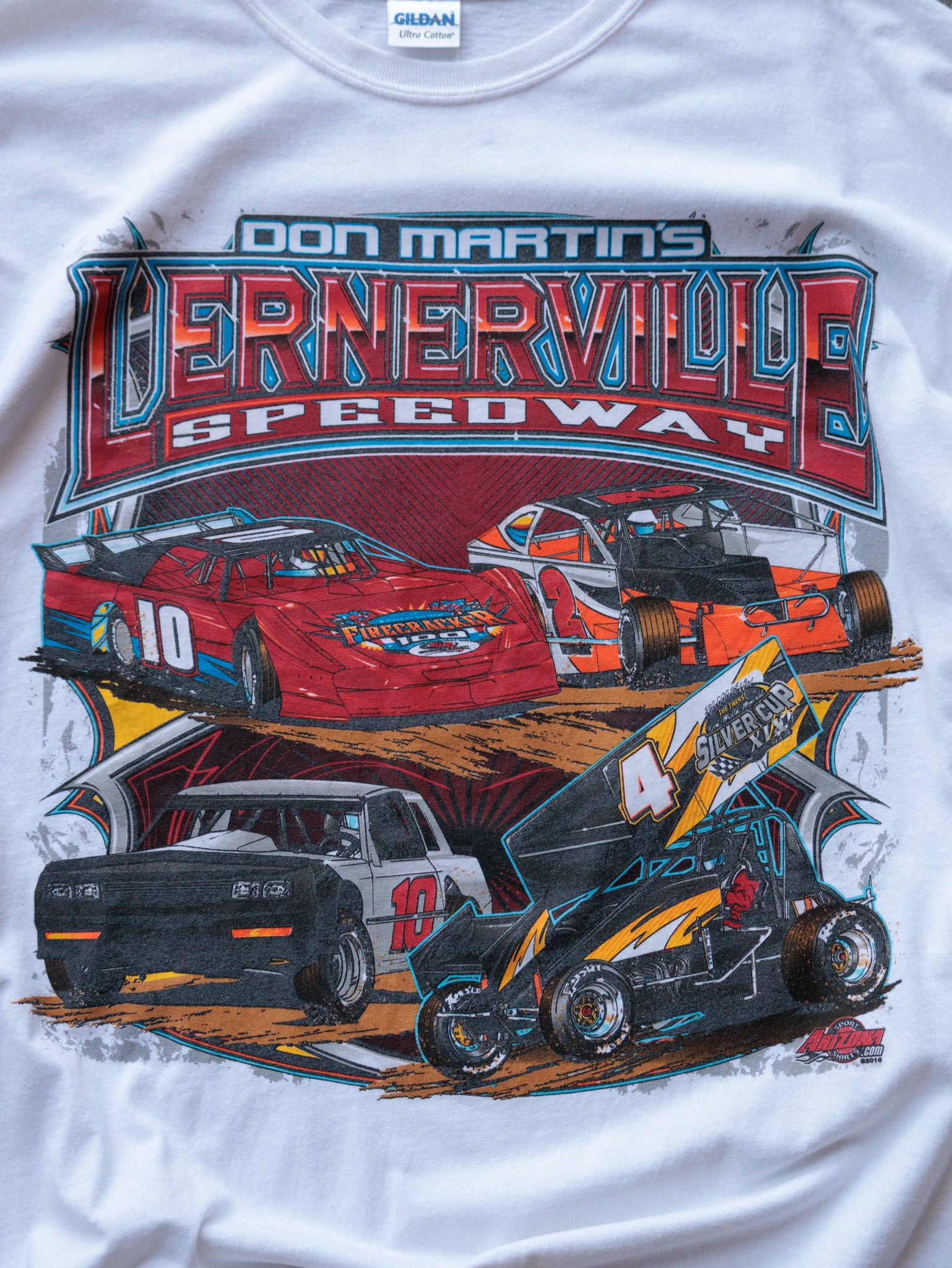 Vintage 2010 White Lernerville Speedway Tee (XL)