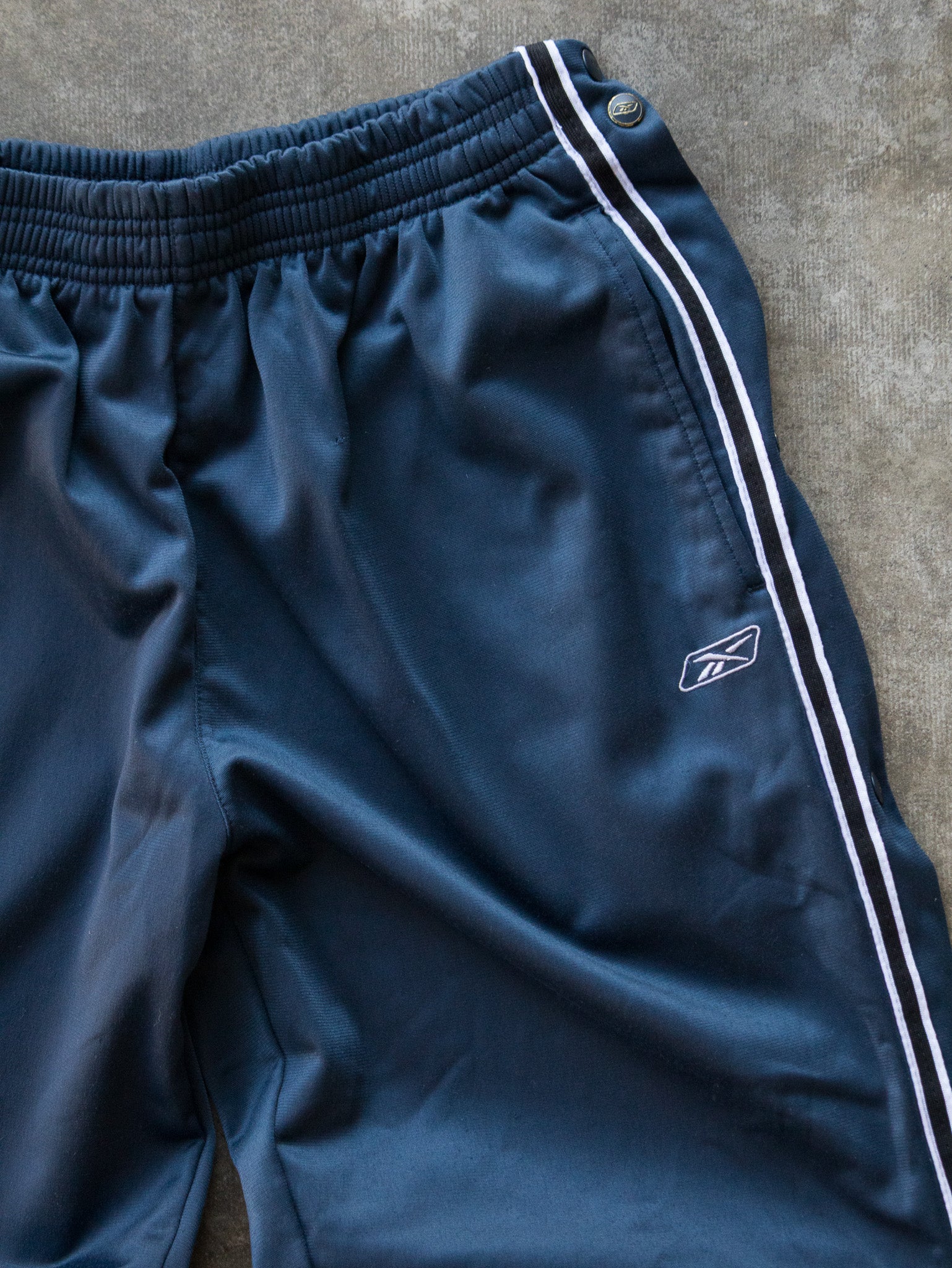 Vintage Navy Reebok Tear-Away Track Pants (L)