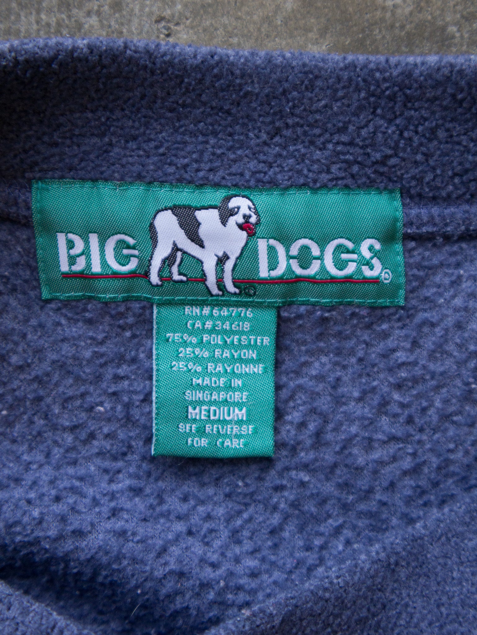 Vintage 00s Blue Big Dogs Spell Out Fleece Sweatshirt (M)