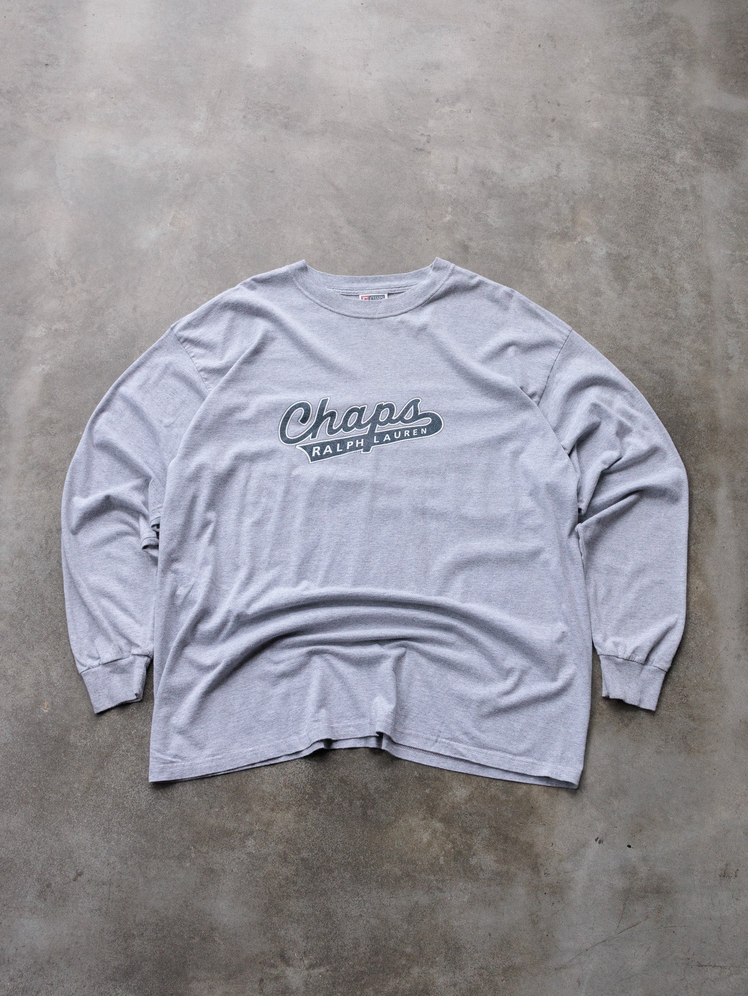 Vintage Grey Chaps Ralph Lauren Long Sleeve Tee (XL)