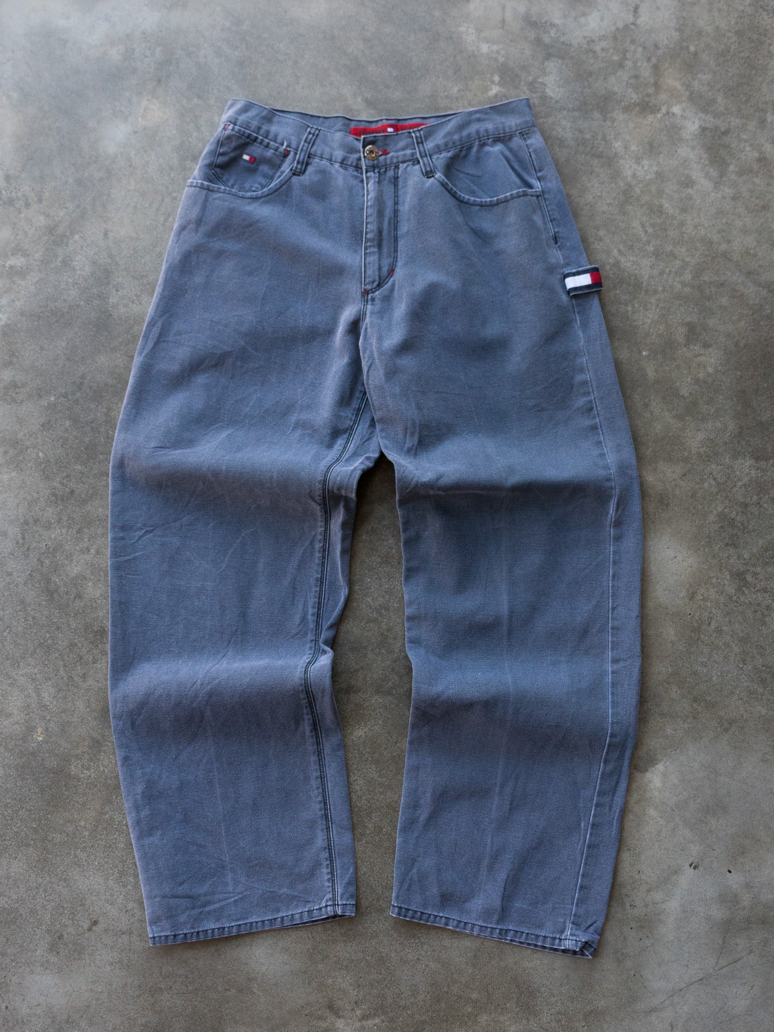 Vintage 90s Grey Tommy Jeans Carpenter Pants (W30)
