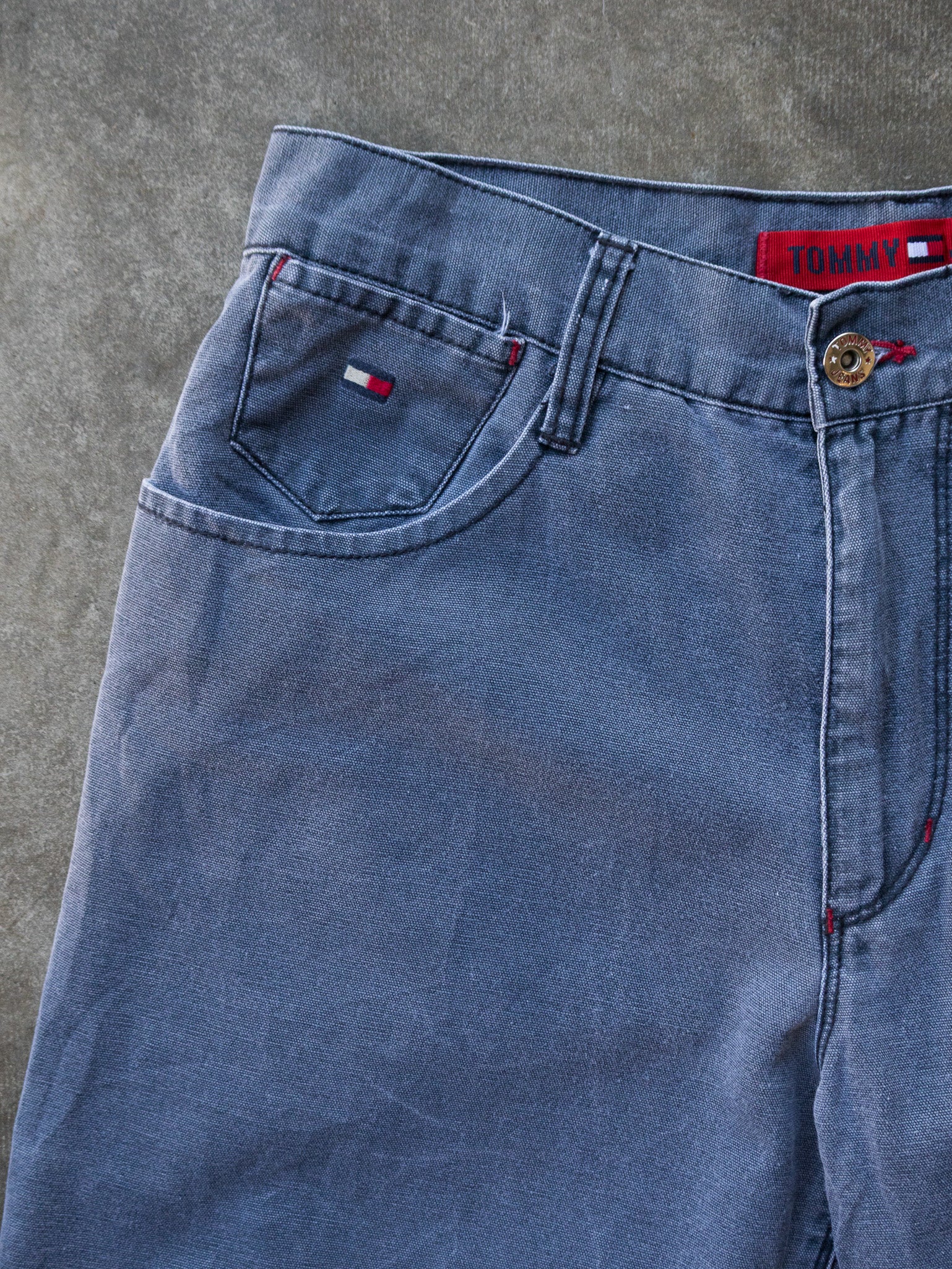 Vintage 90s Grey Tommy Jeans Carpenter Pants (W30)