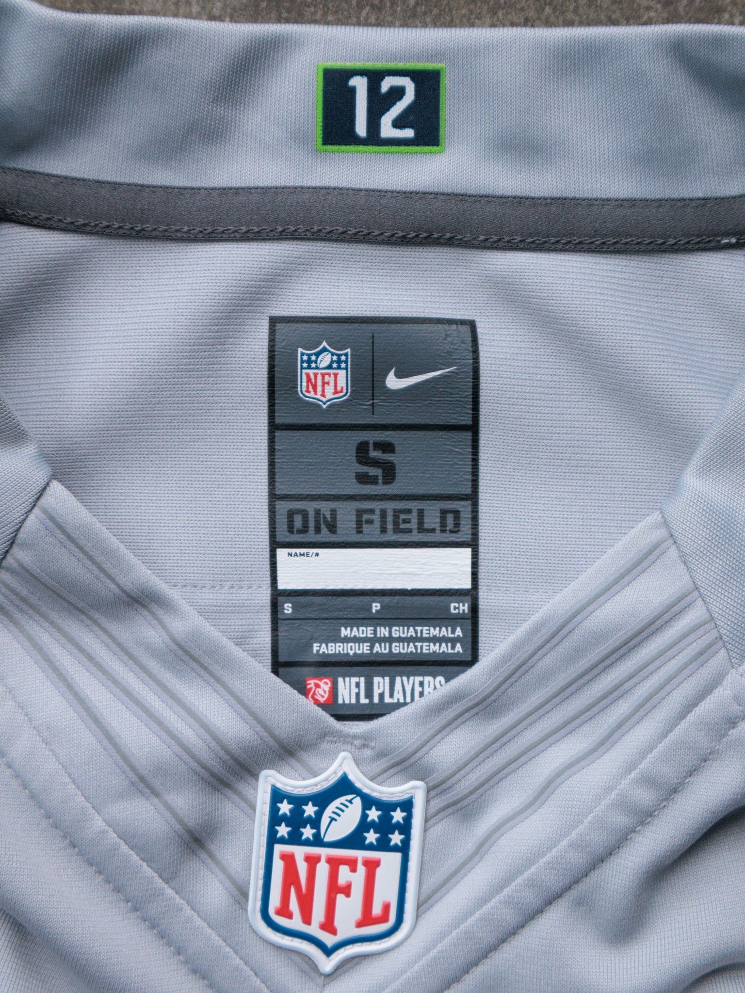 Grey Nike Seattle Seahawks Wilson Jersey (S)